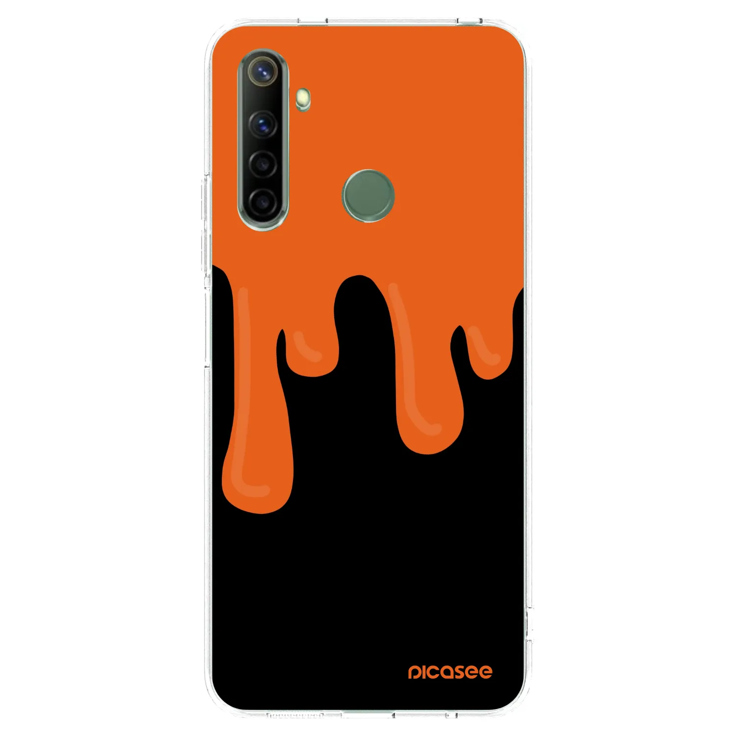 Picasee silikonska prozirna maskica za Realme 6i - Orange spooky