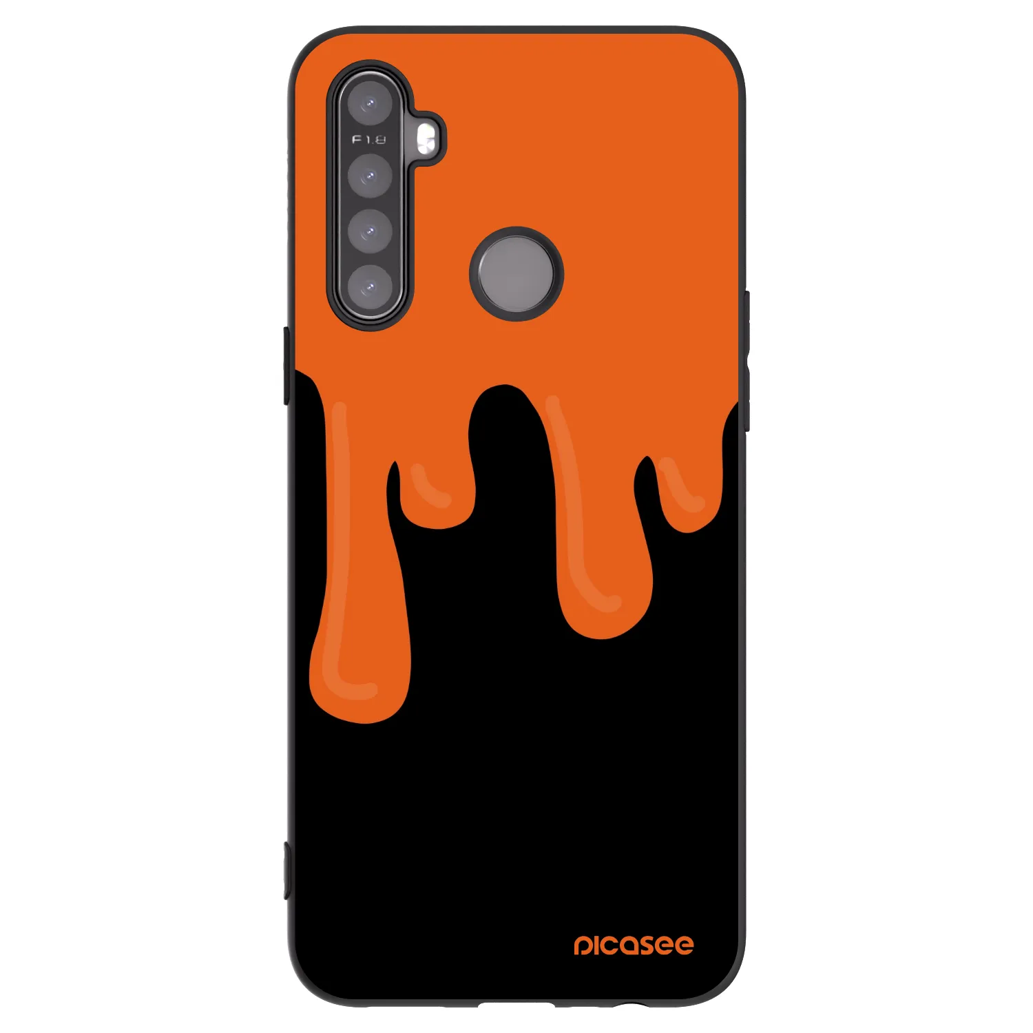 Picasee crna silikonska maskica za Realme 6i - Orange spooky