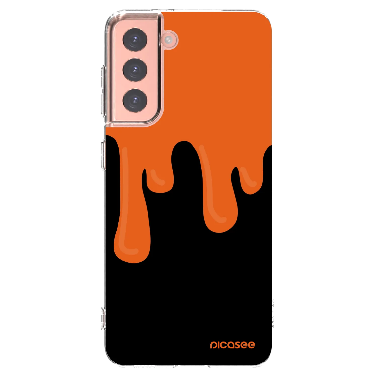 Picasee silikonska prozirna maskica za Samsung Galaxy S21 5G G991B - Orange spooky