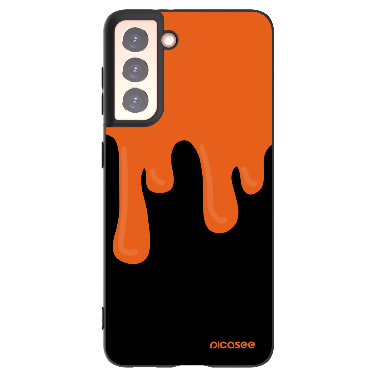 Picasee crna silikonska maskica za Samsung Galaxy S21 5G G991B - Orange spooky