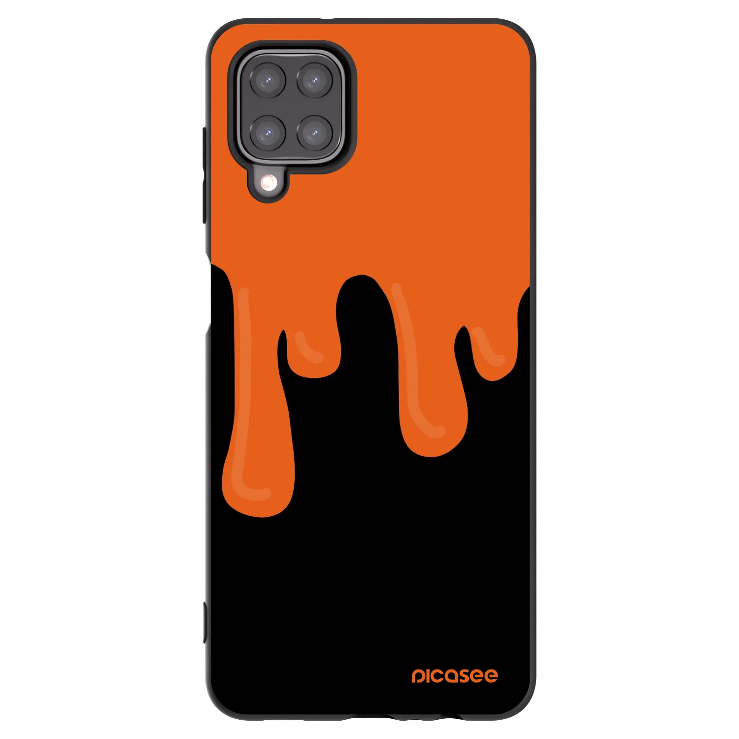 Picasee crna silikonska maskica za Samsung Galaxy A12 A125F - Orange spooky