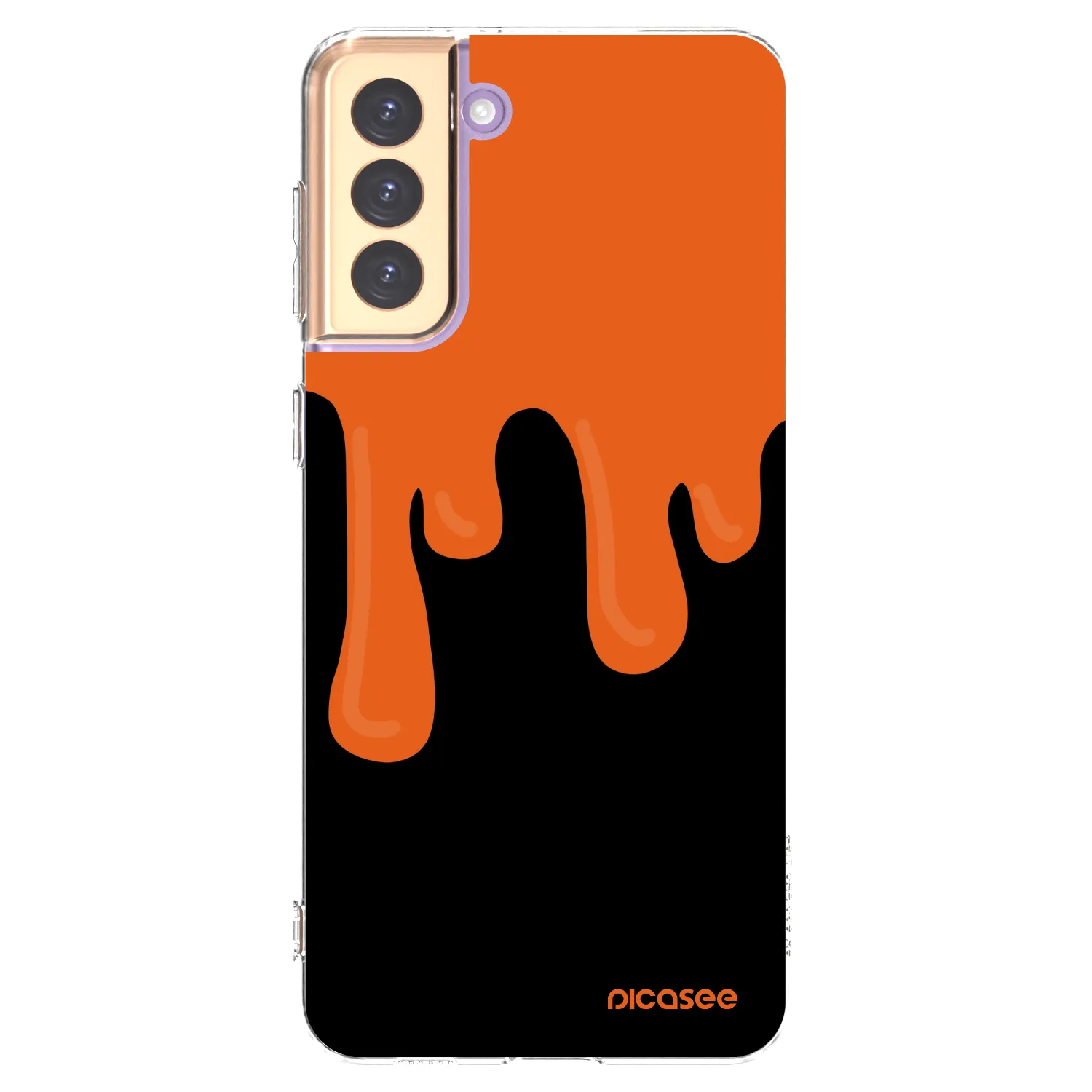 Picasee silikonska prozirna maskica za Samsung Galaxy S21+ 5G G996F - Orange spooky