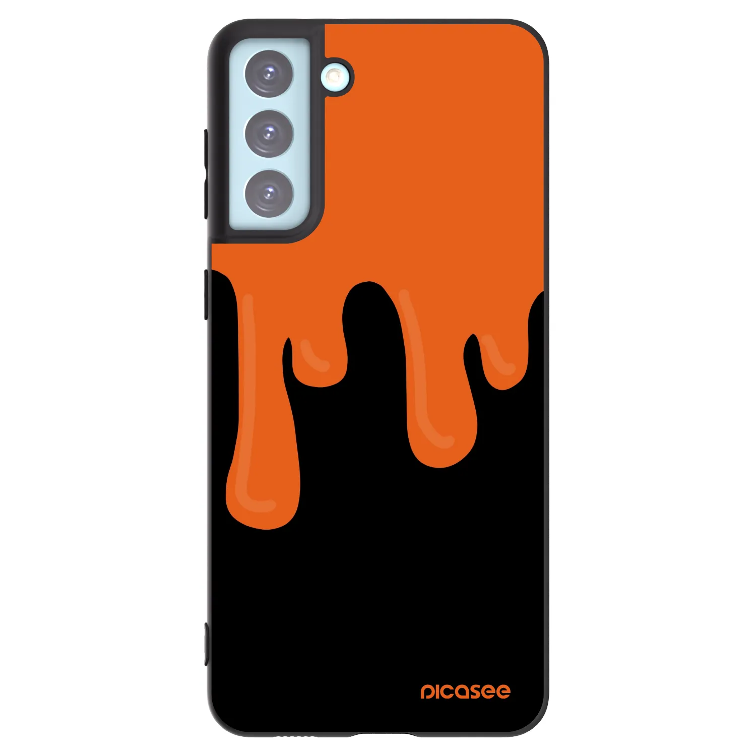 Picasee crna silikonska maskica za Samsung Galaxy S21+ 5G G996F - Orange spooky
