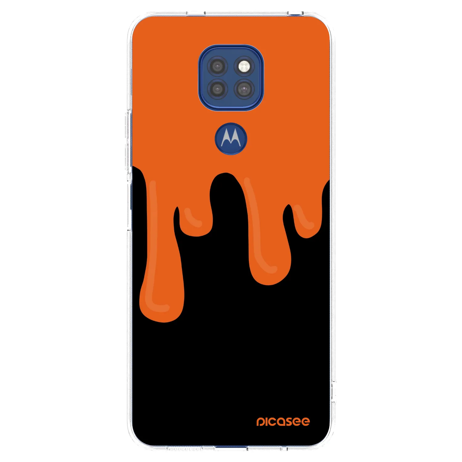 Picasee silikonska prozirna maskica za Motorola Moto G9 Play - Orange spooky