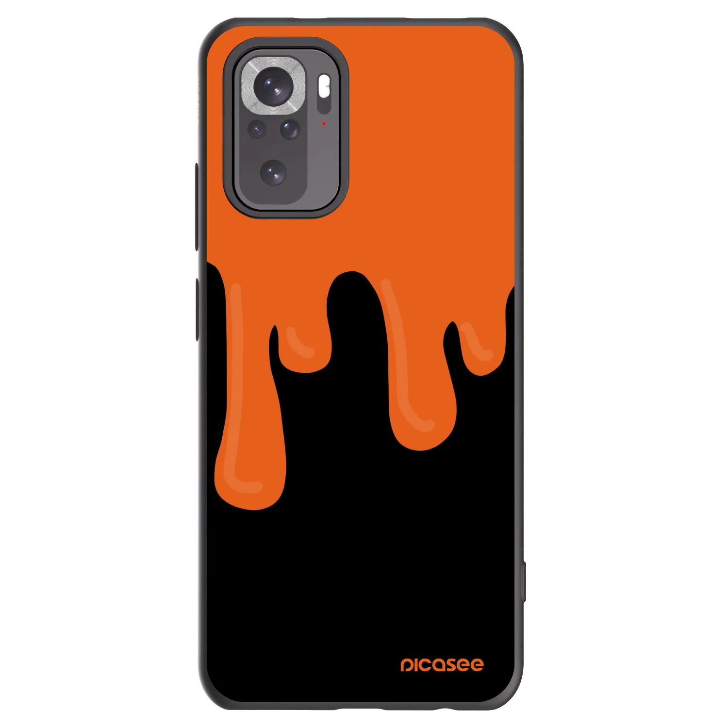 Picasee crna silikonska maskica za Xiaomi Redmi Note 10 - Orange spooky