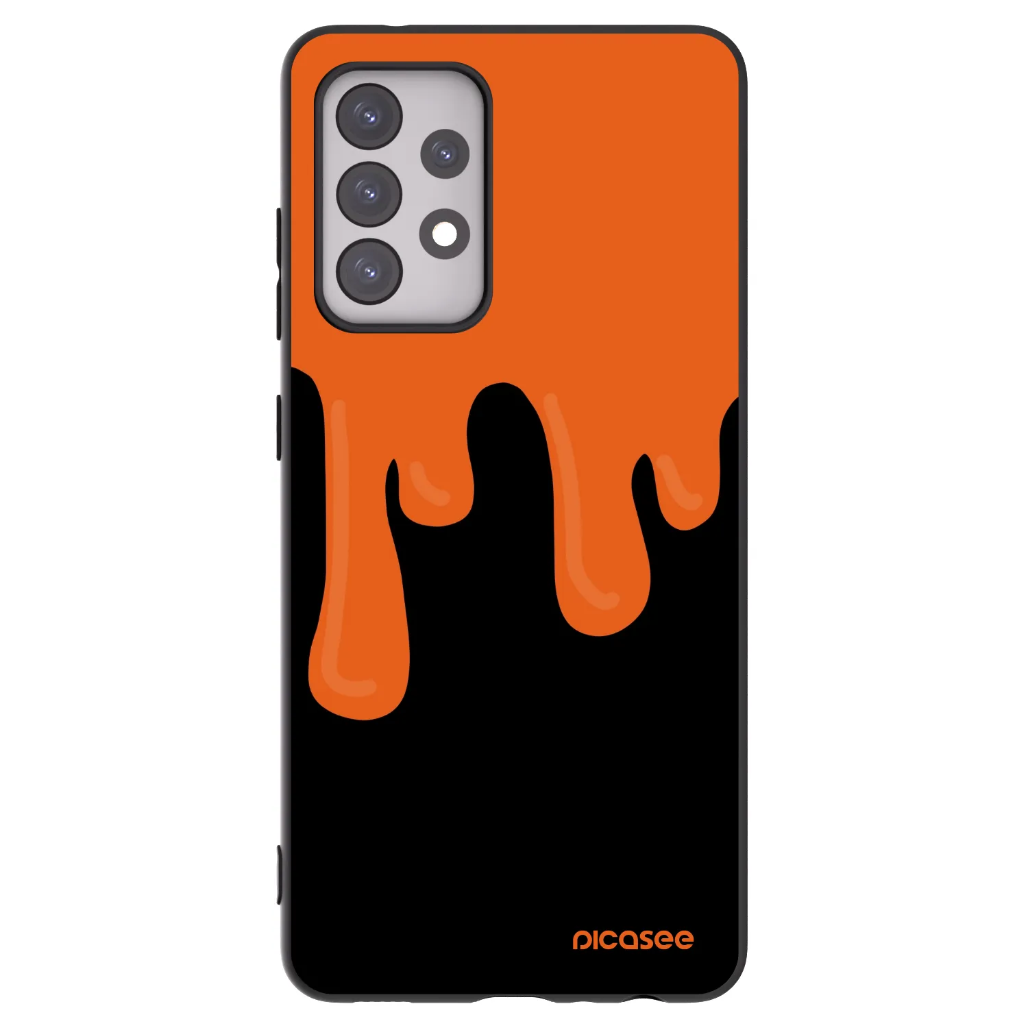 Picasee crna silikonska maskica za Samsung Galaxy A52 5G A525F - Orange spooky