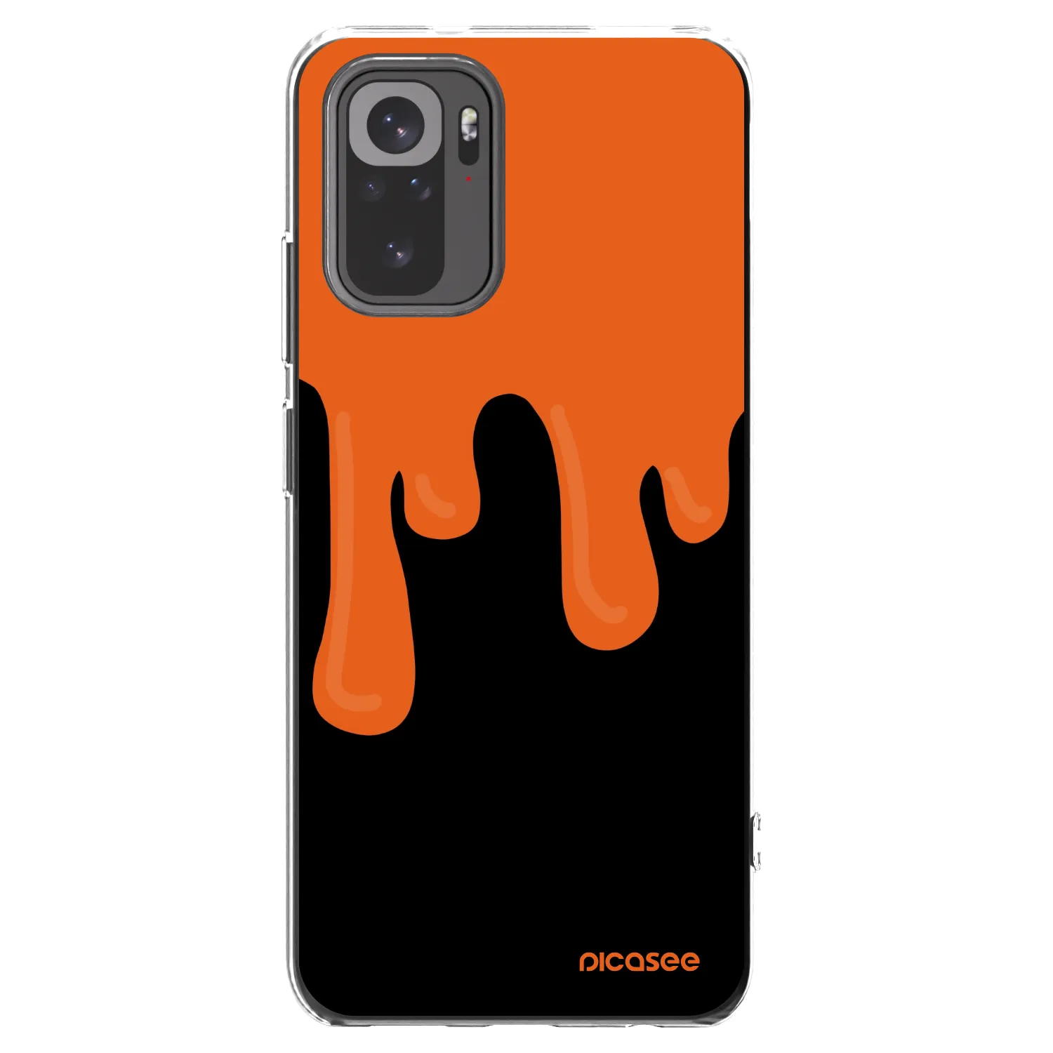 Picasee silikonska prozirna maskica za Xiaomi Redmi Note 10S - Orange spooky