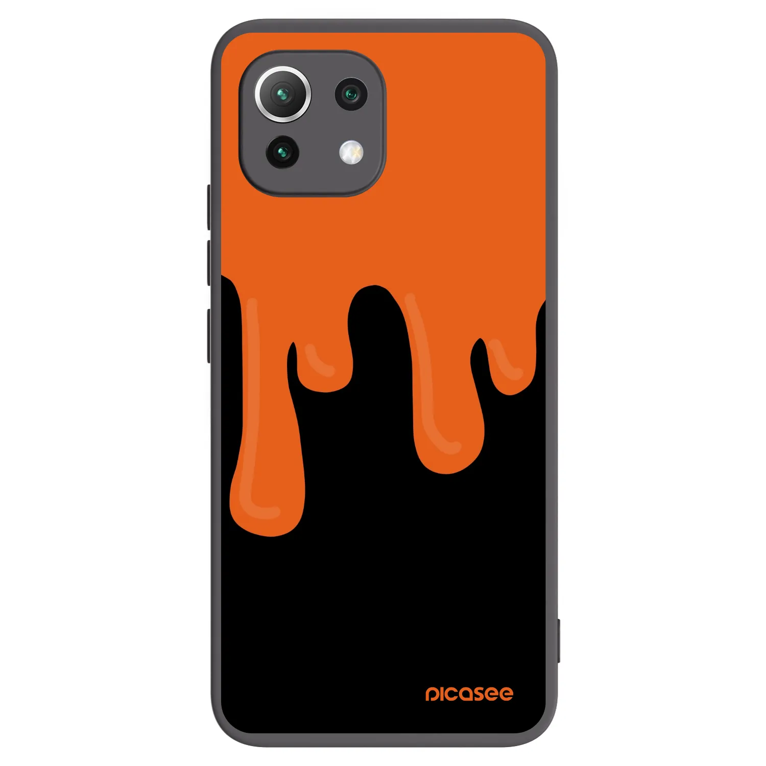 Picasee crna silikonska maskica za Xiaomi Mi 11 Lite - Orange spooky