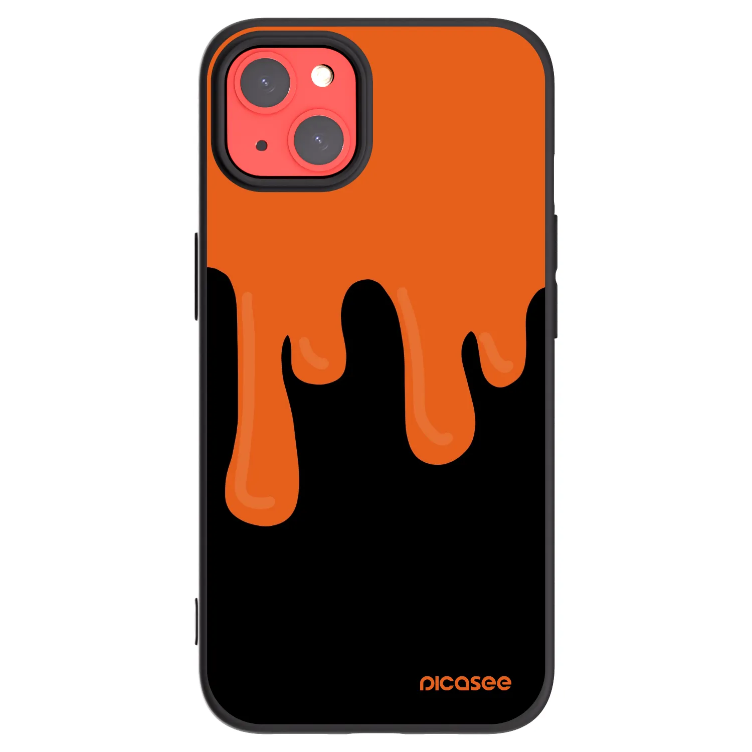 Picasee crna silikonska maskica za Apple iPhone 13 - Orange spooky