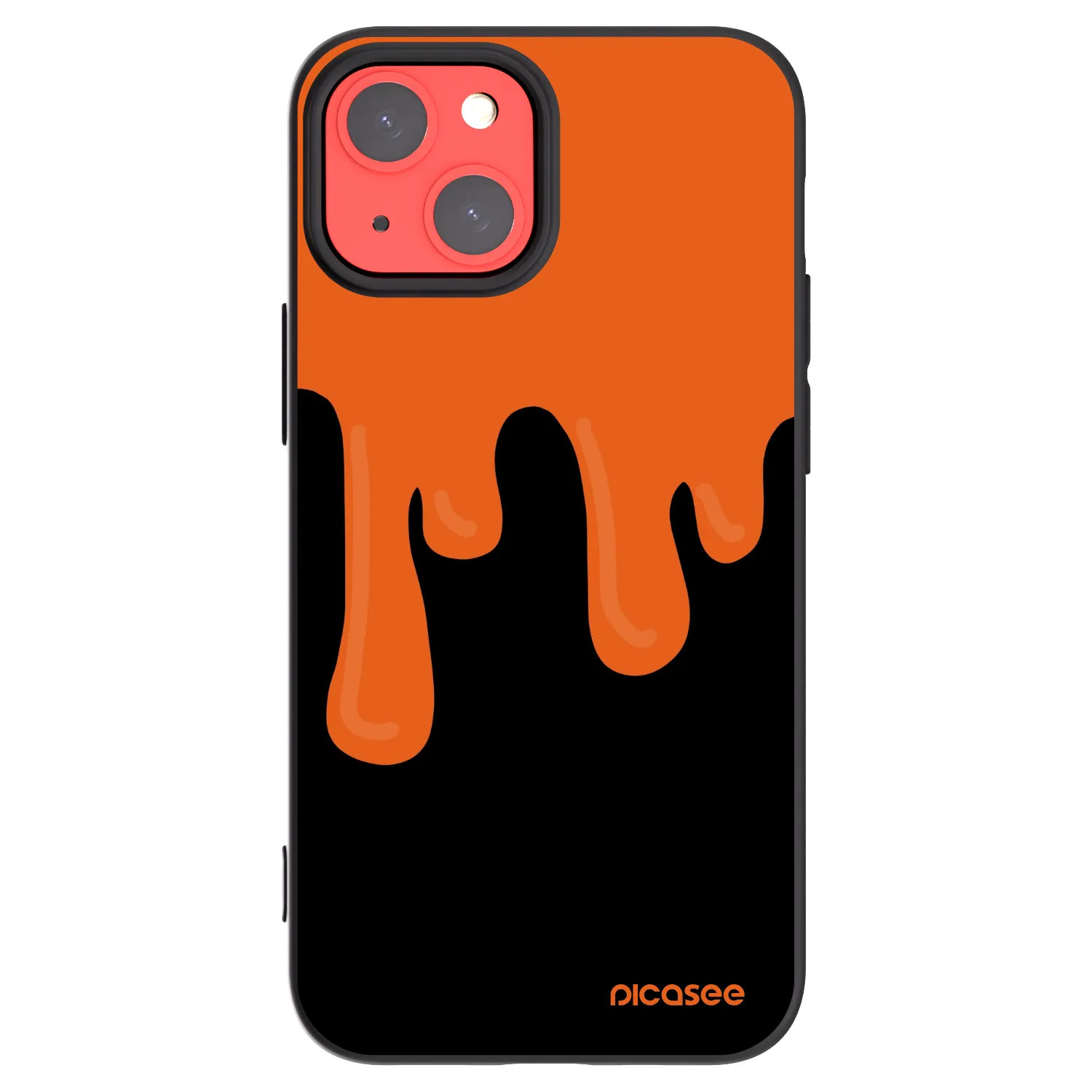 Picasee crna silikonska maskica za Apple iPhone 13 mini - Orange spooky
