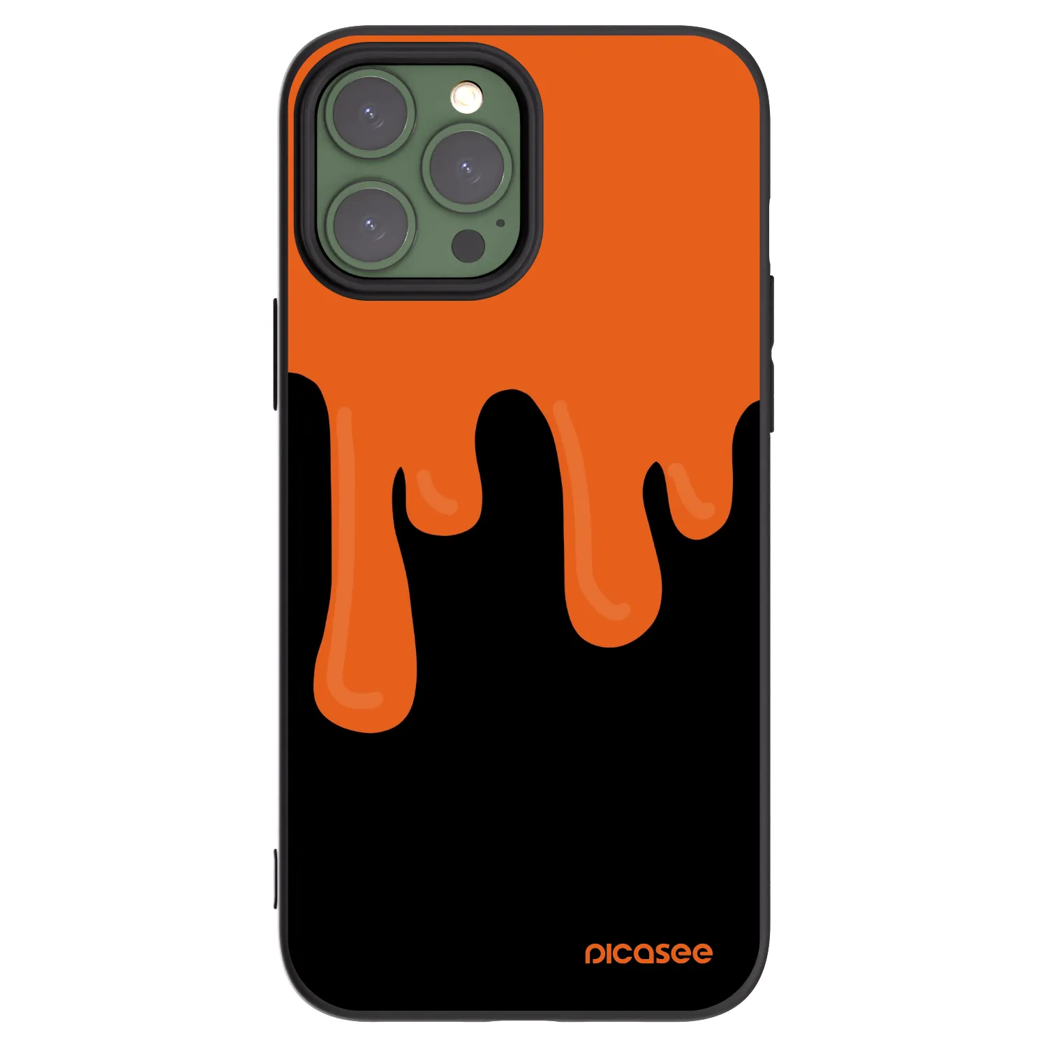 Picasee crna silikonska maskica za Apple iPhone 13 Pro Max - Orange spooky