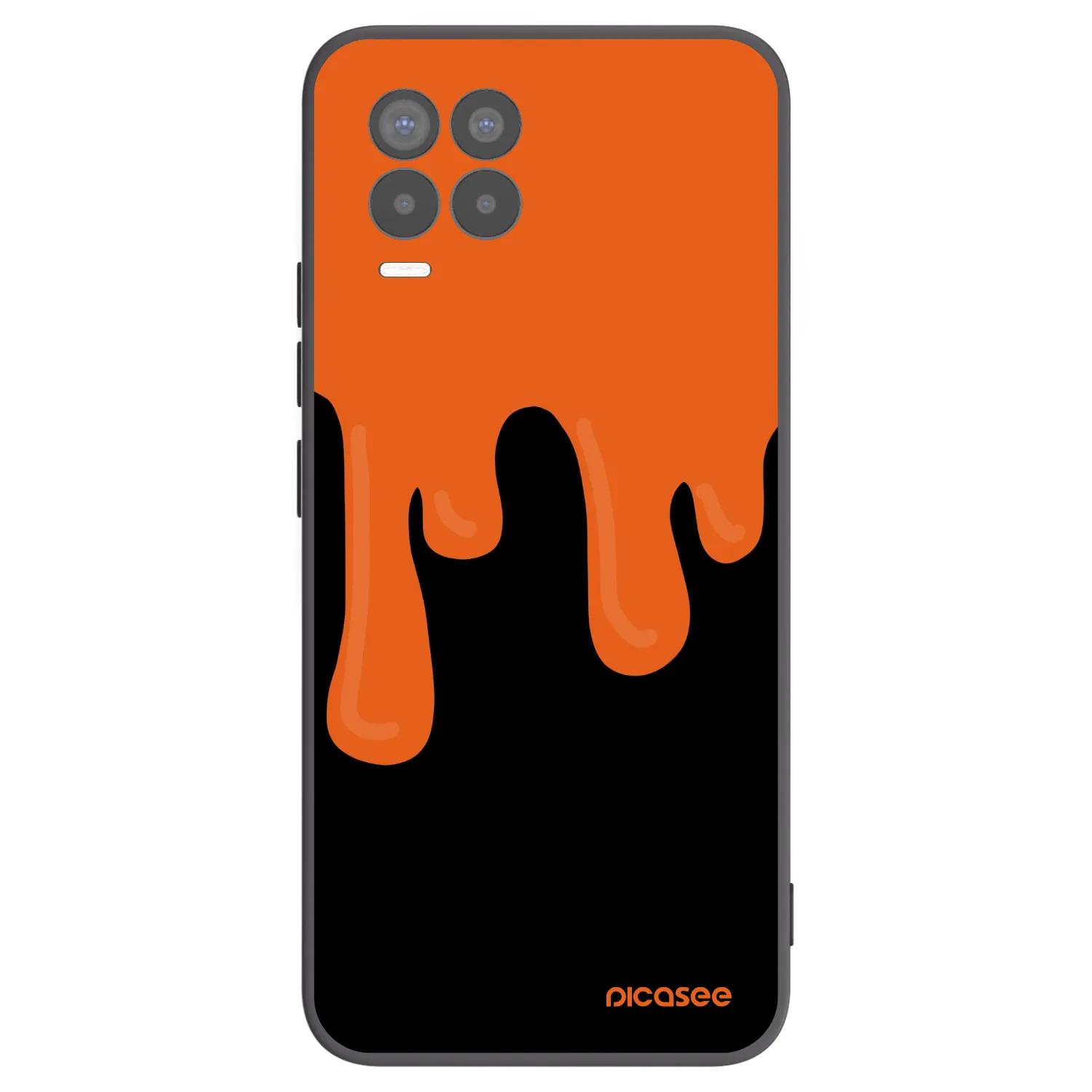 Picasee crna silikonska maskica za Realme 8 4G - Orange spooky
