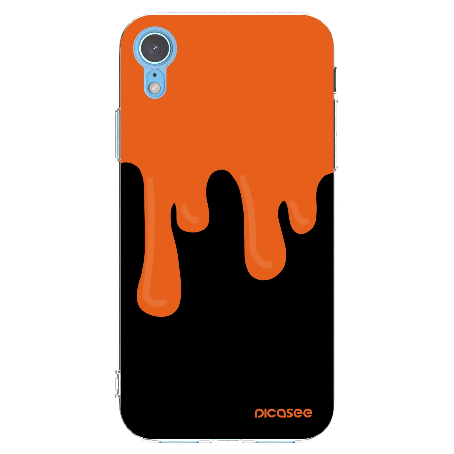 Picasee silikonska prozirna maskica za Apple iPhone XR - Orange spooky