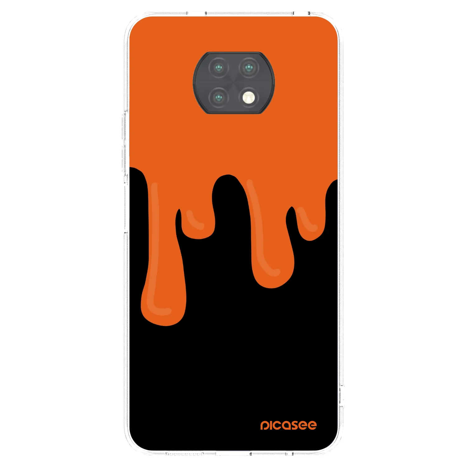 Picasee silikonska prozirna maskica za Xiaomi Redmi Note 9T - Orange spooky