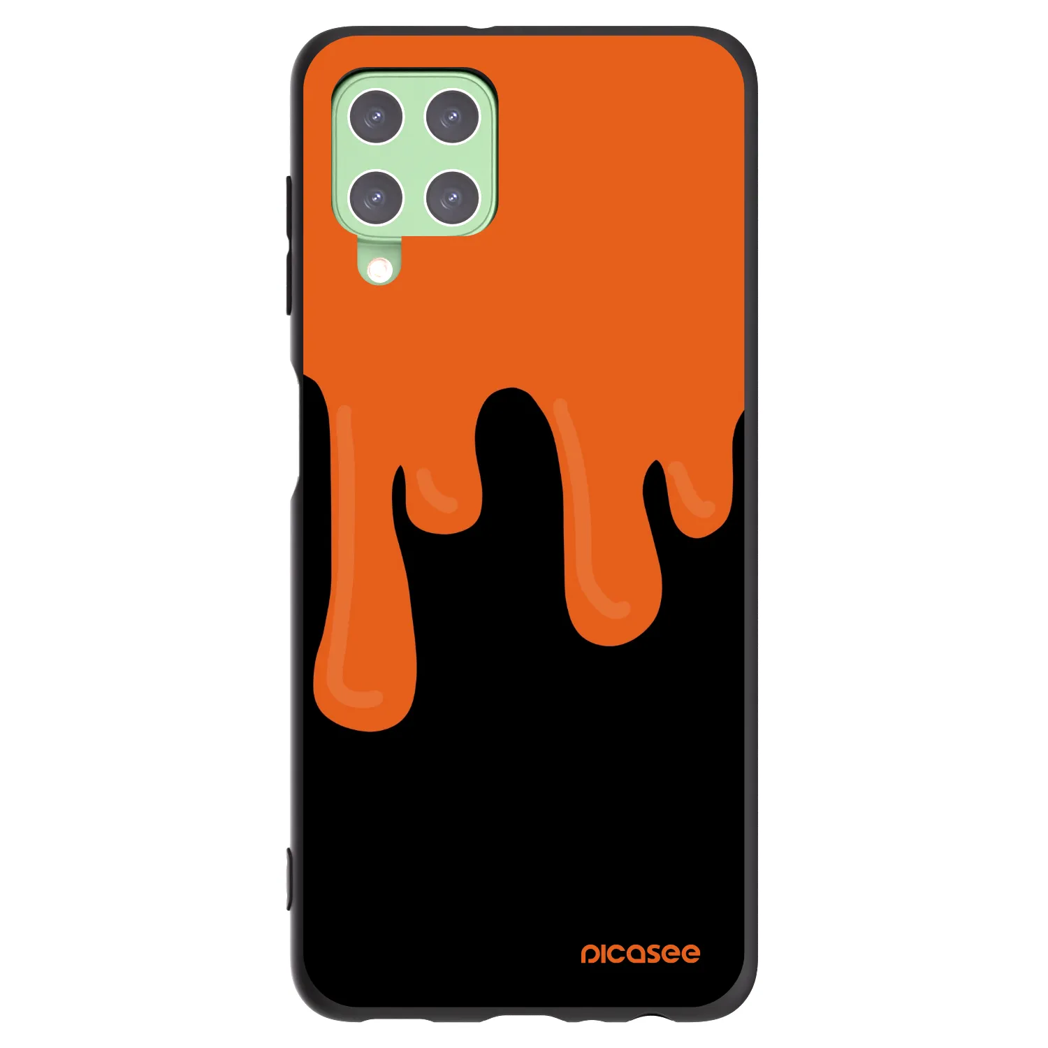 Picasee crna silikonska maskica za Samsung Galaxy A22 A225F 4G - Orange spooky