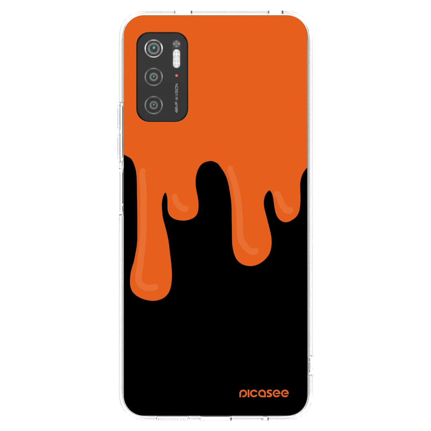 Picasee silikonska prozirna maskica za Xiaomi Poco M3 Pro 5G - Orange spooky