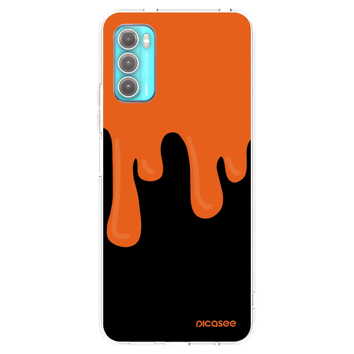 Picasee silikonska prozirna maskica za Motorola Moto G60 - Orange spooky