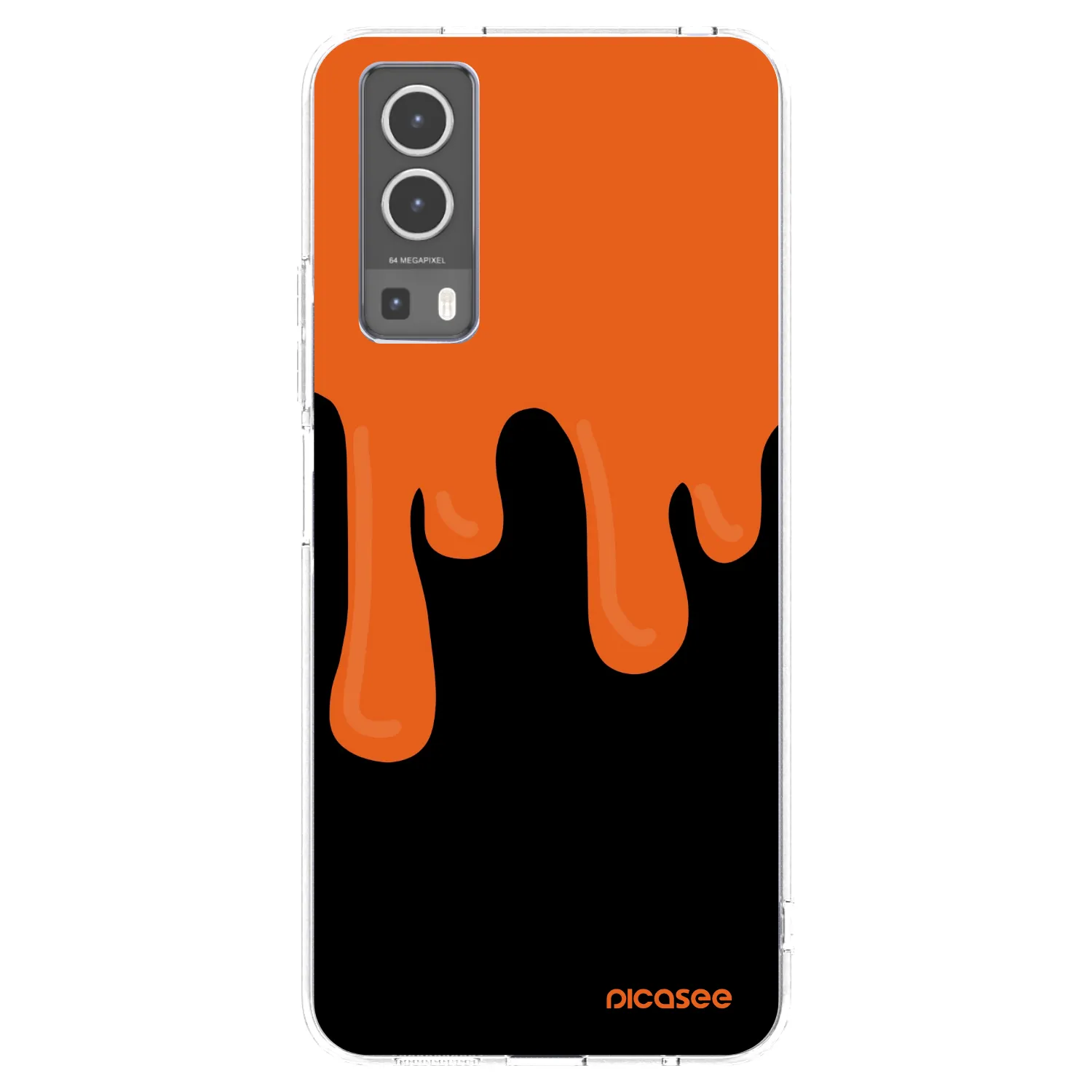 Picasee silikonska prozirna maskica za Vivo Y72 5G - Orange spooky