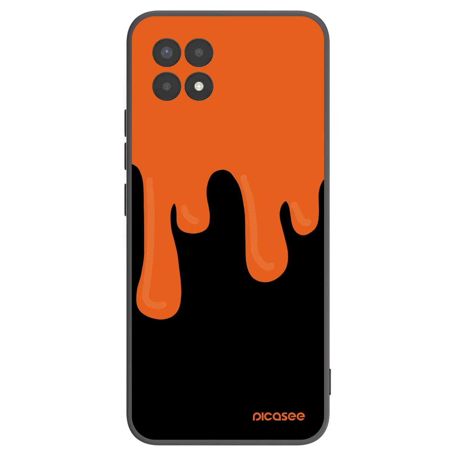 Picasee crna silikonska maskica za Realme 8i - Orange spooky