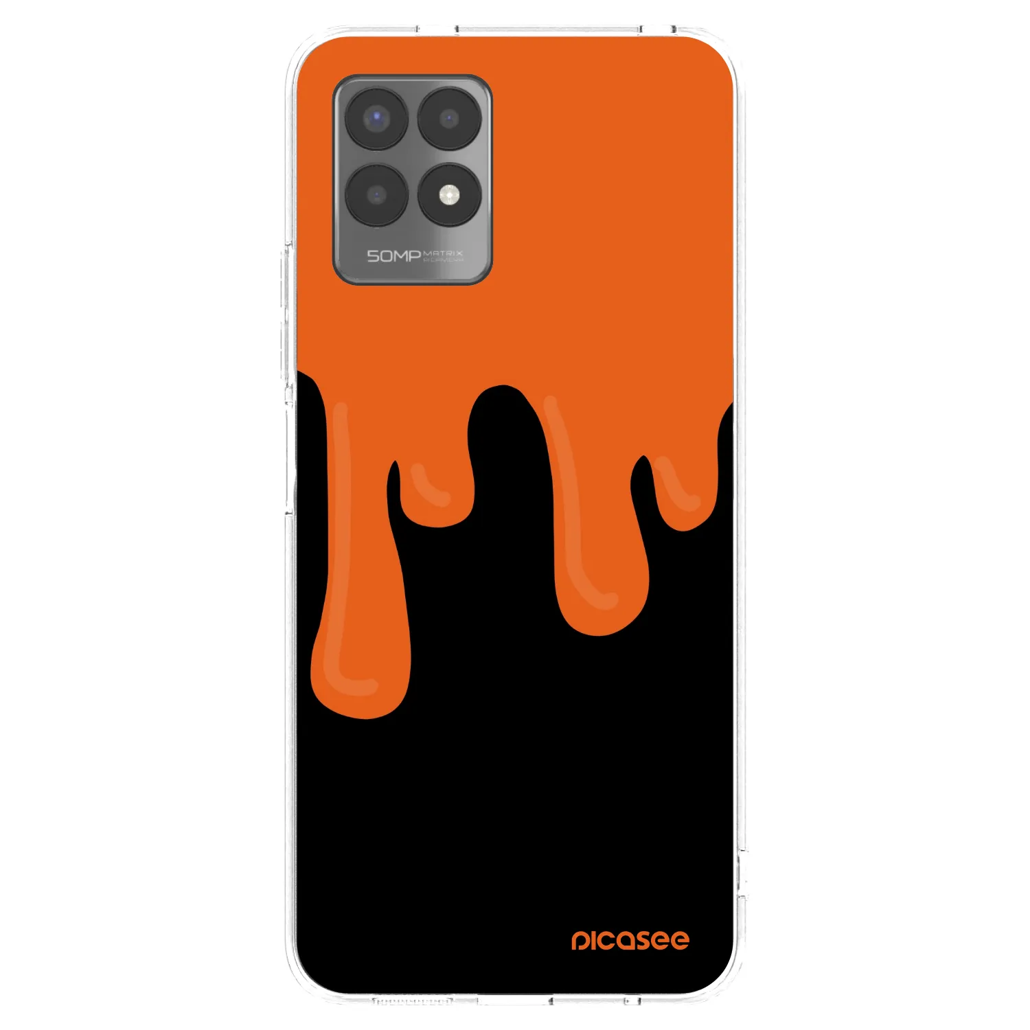 Picasee silikonska prozirna maskica za Realme 8i - Orange spooky