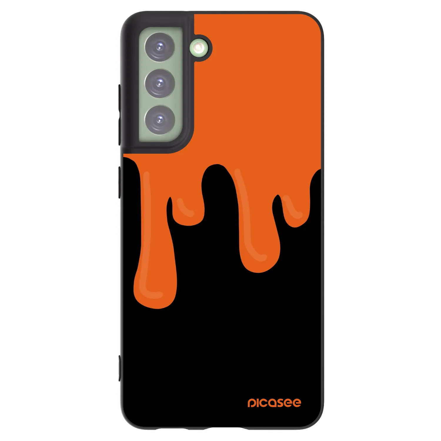 Picasee crna silikonska maskica za Samsung Galaxy S21 FE 5G - Orange spooky