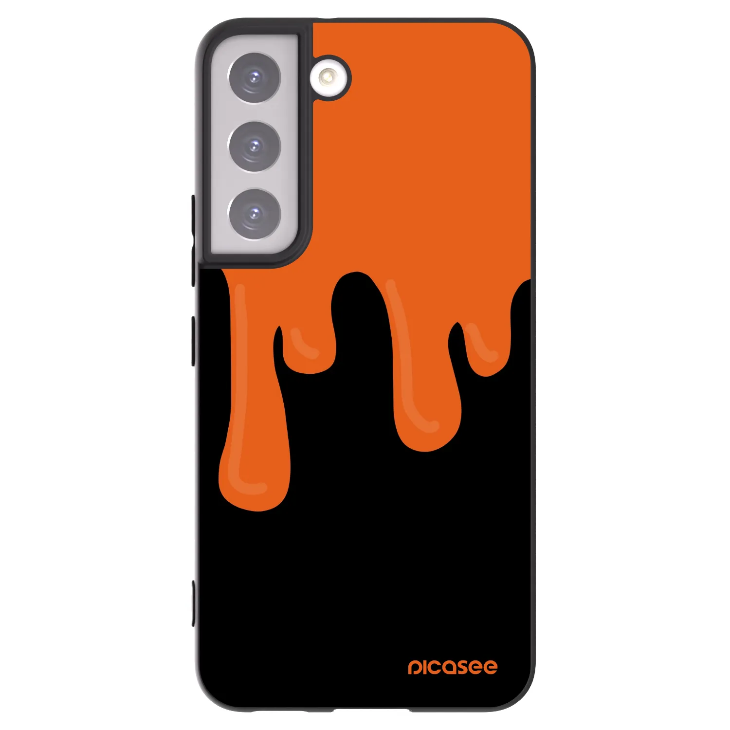 Picasee crna silikonska maskica za Samsung Galaxy S22 5G - Orange spooky