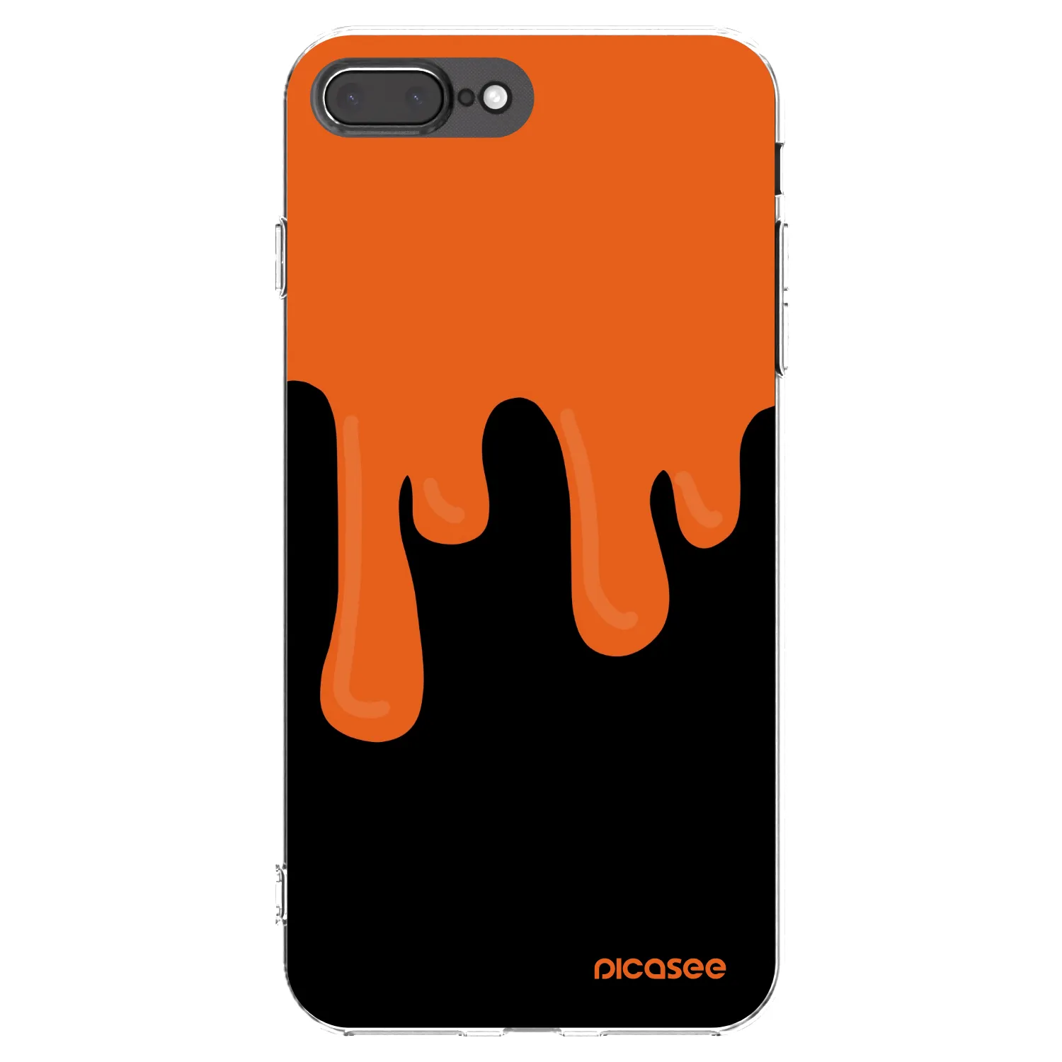 Picasee silikonska prozirna maskica za Apple iPhone 7 Plus - Orange spooky