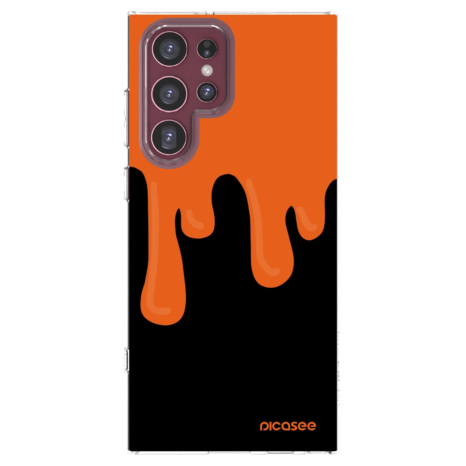 Picasee silikonska prozirna maskica za Samsung Galaxy S22 Ultra 5G - Orange spooky