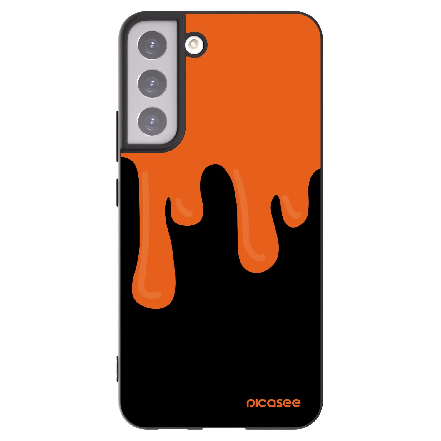Picasee crna silikonska maskica za Samsung Galaxy S22+ 5G - Orange spooky