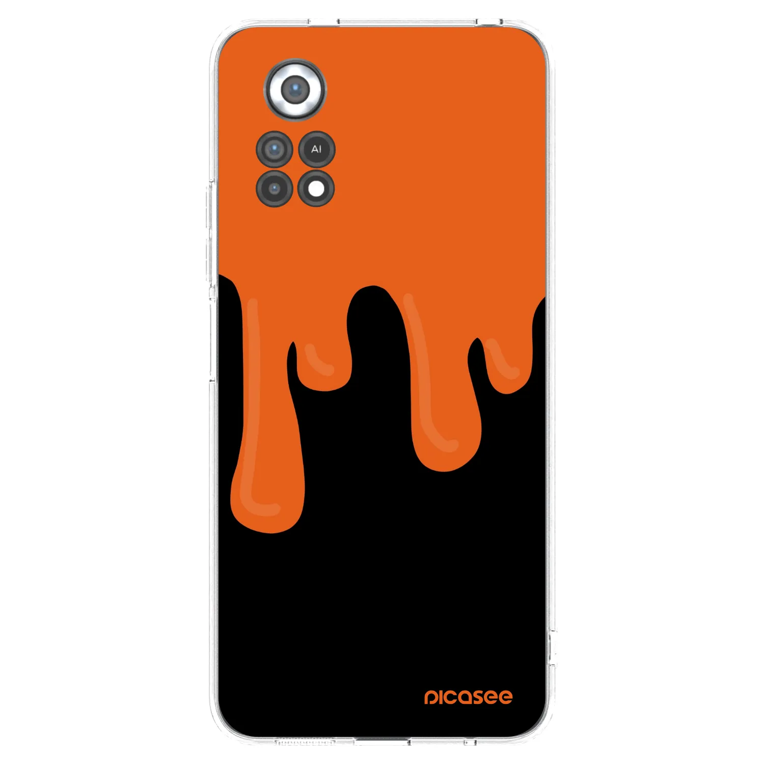 Picasee silikonska prozirna maskica za Xiaomi Poco X4 Pro 5G - Orange spooky