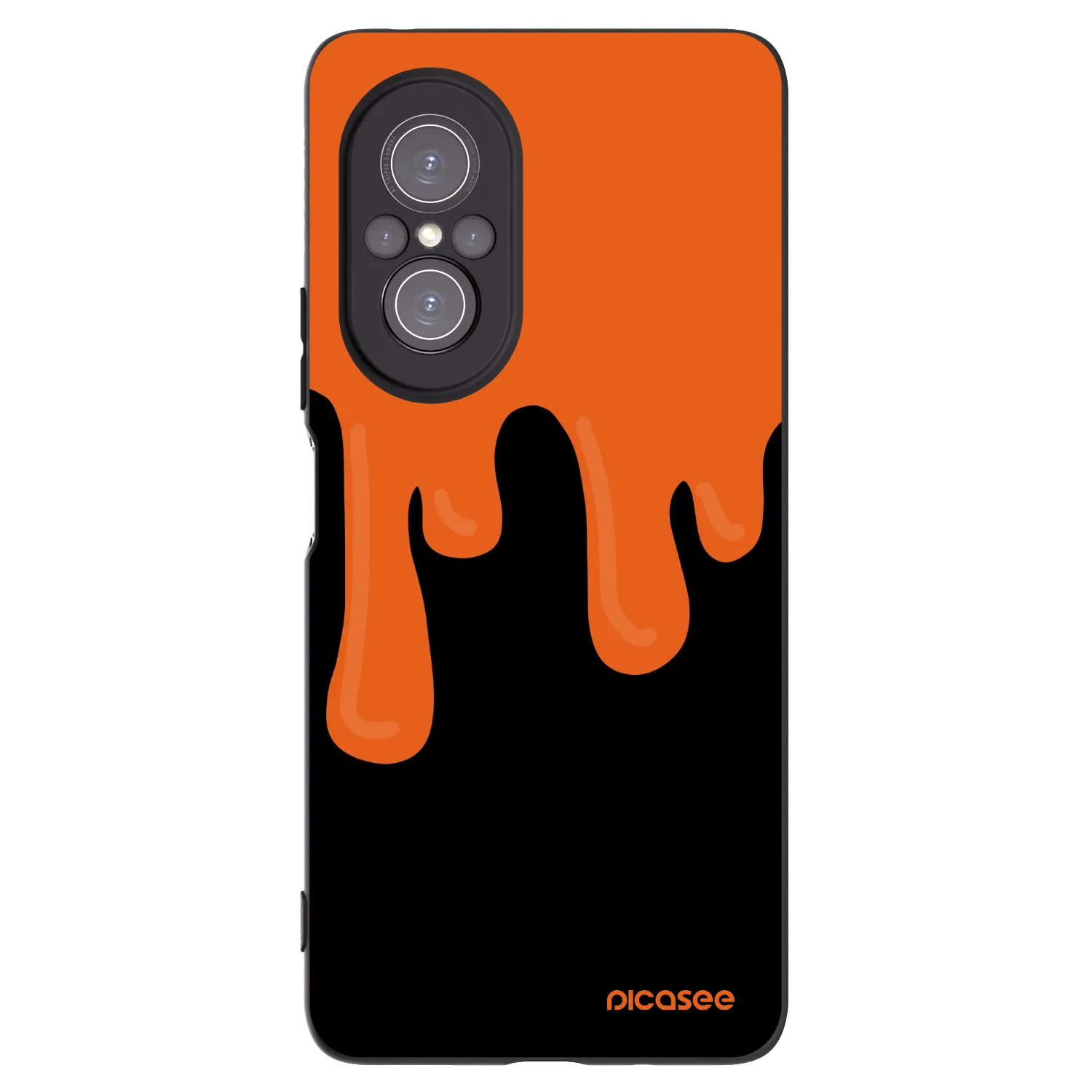 Picasee crna silikonska maskica za Huawei Nova 9 SE - Orange spooky