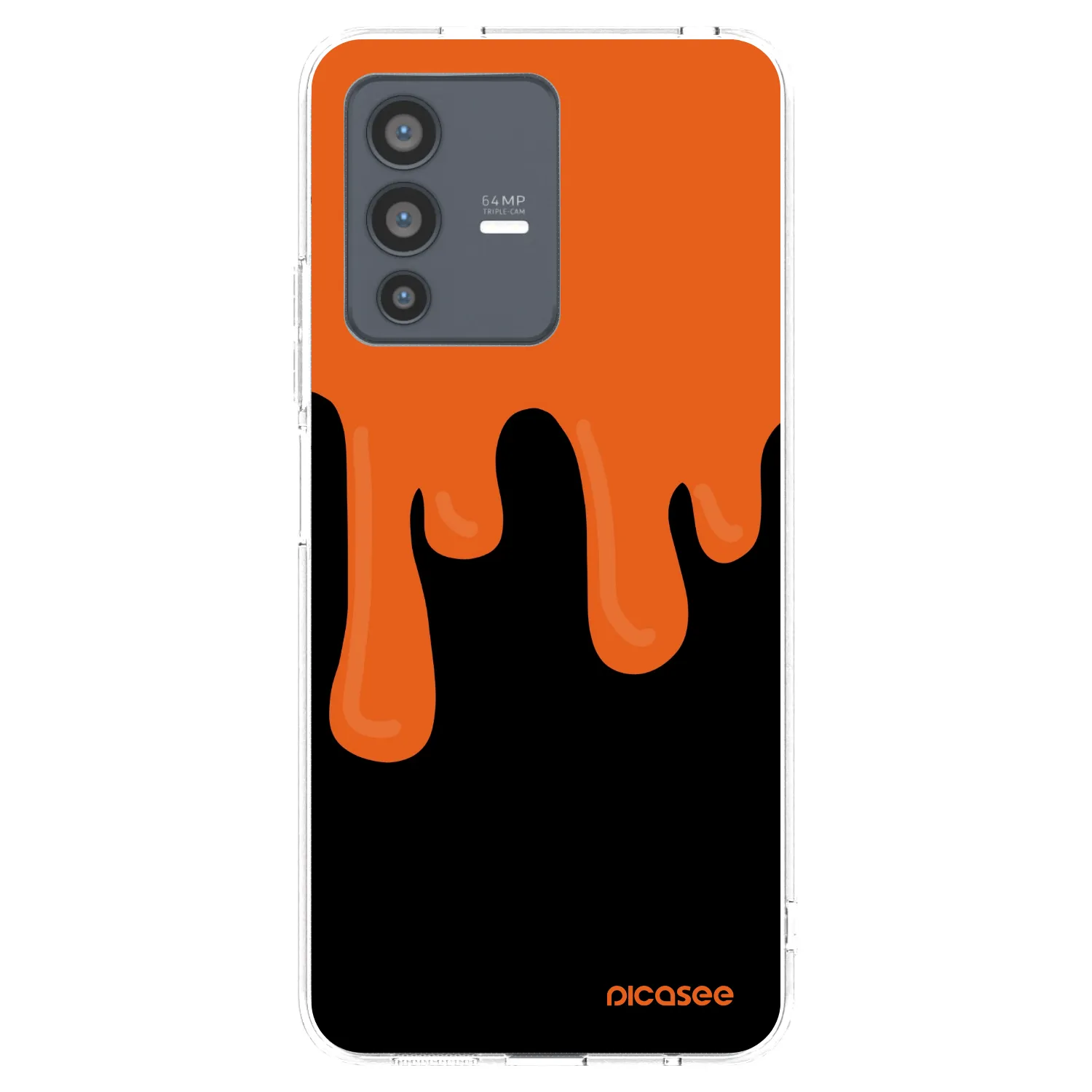 Picasee silikonska prozirna maskica za Vivo V23 5G - Orange spooky