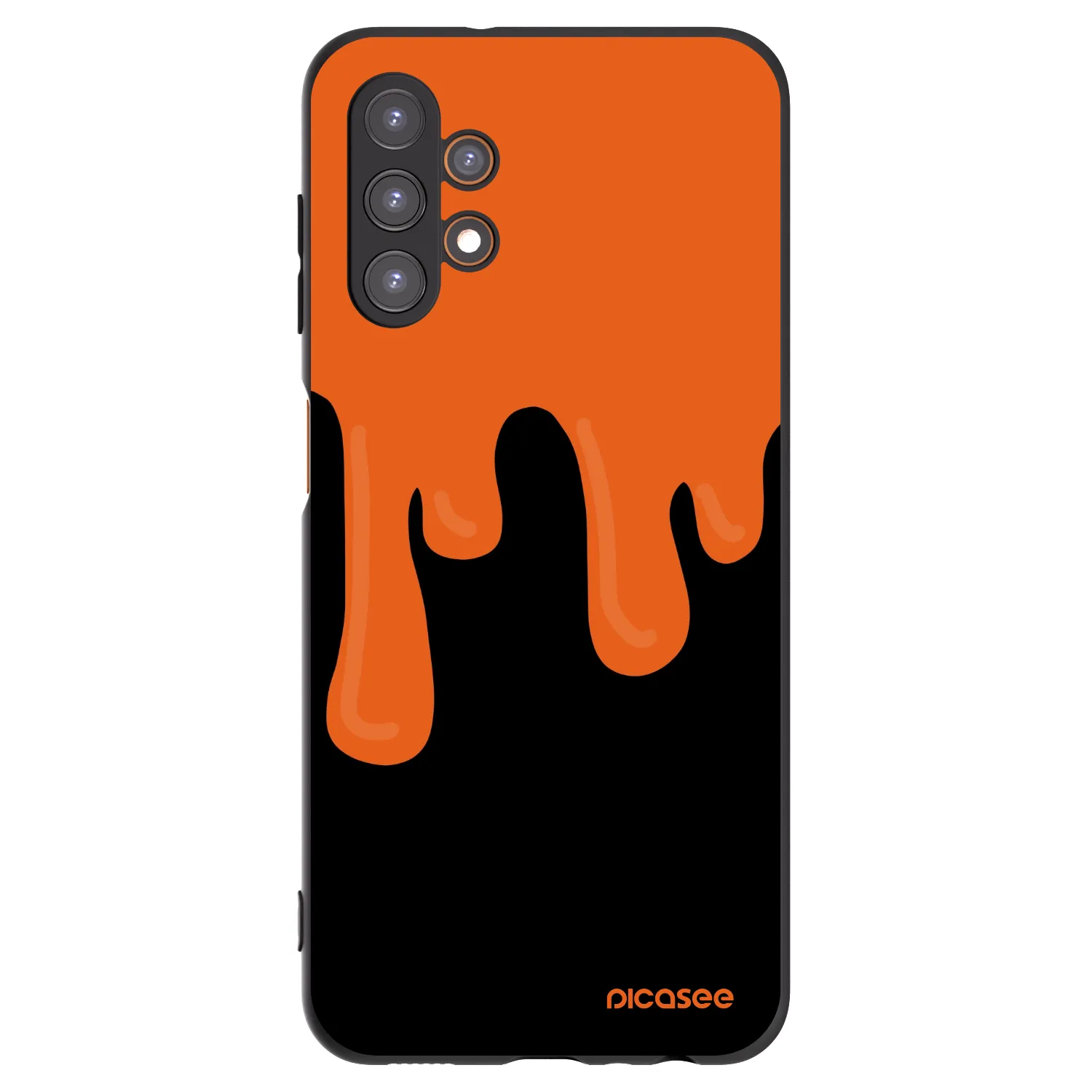 Picasee crna silikonska maskica za Samsung Galaxy A13 4G A135 - Orange spooky