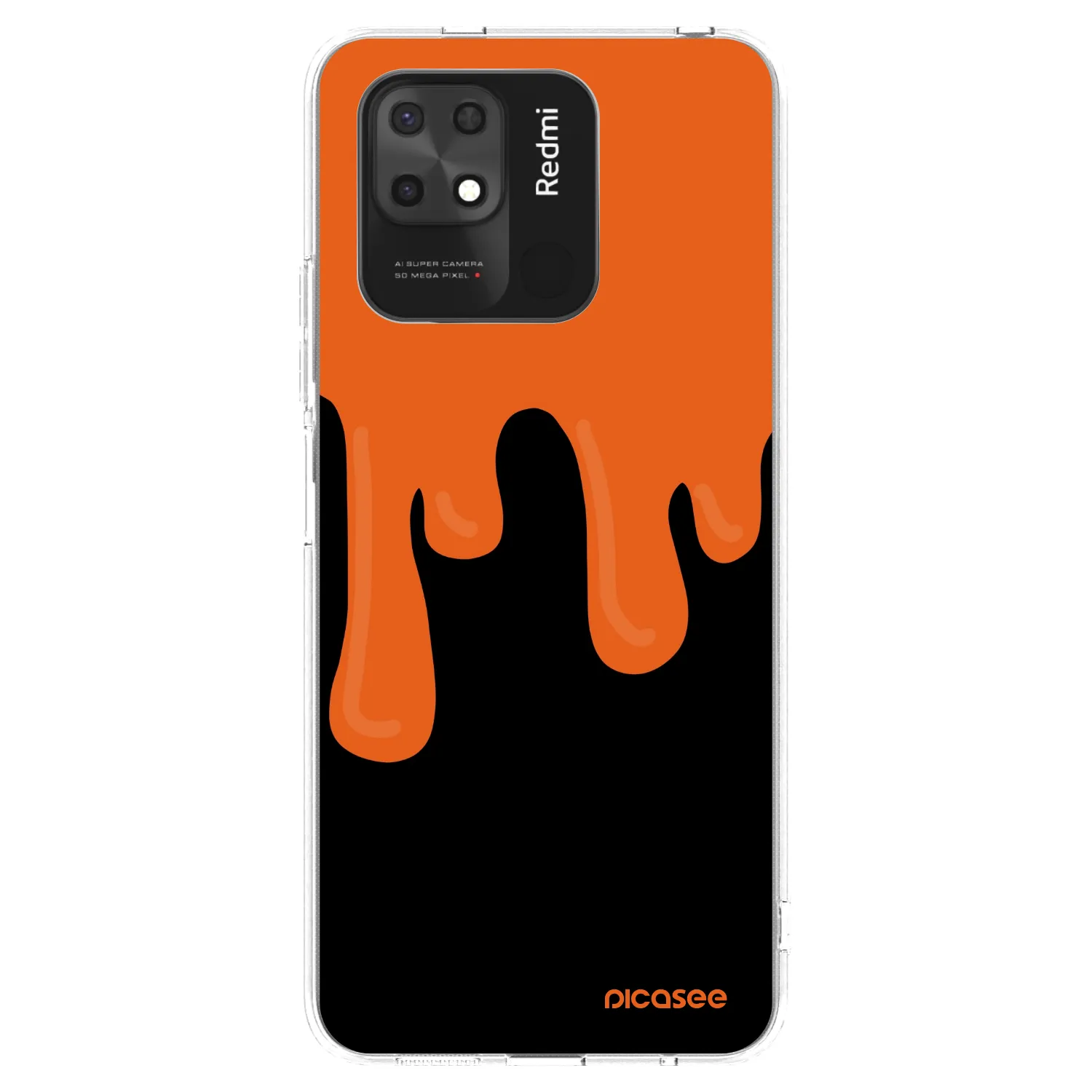 Picasee silikonska prozirna maskica za Xiaomi Redmi 10C - Orange spooky