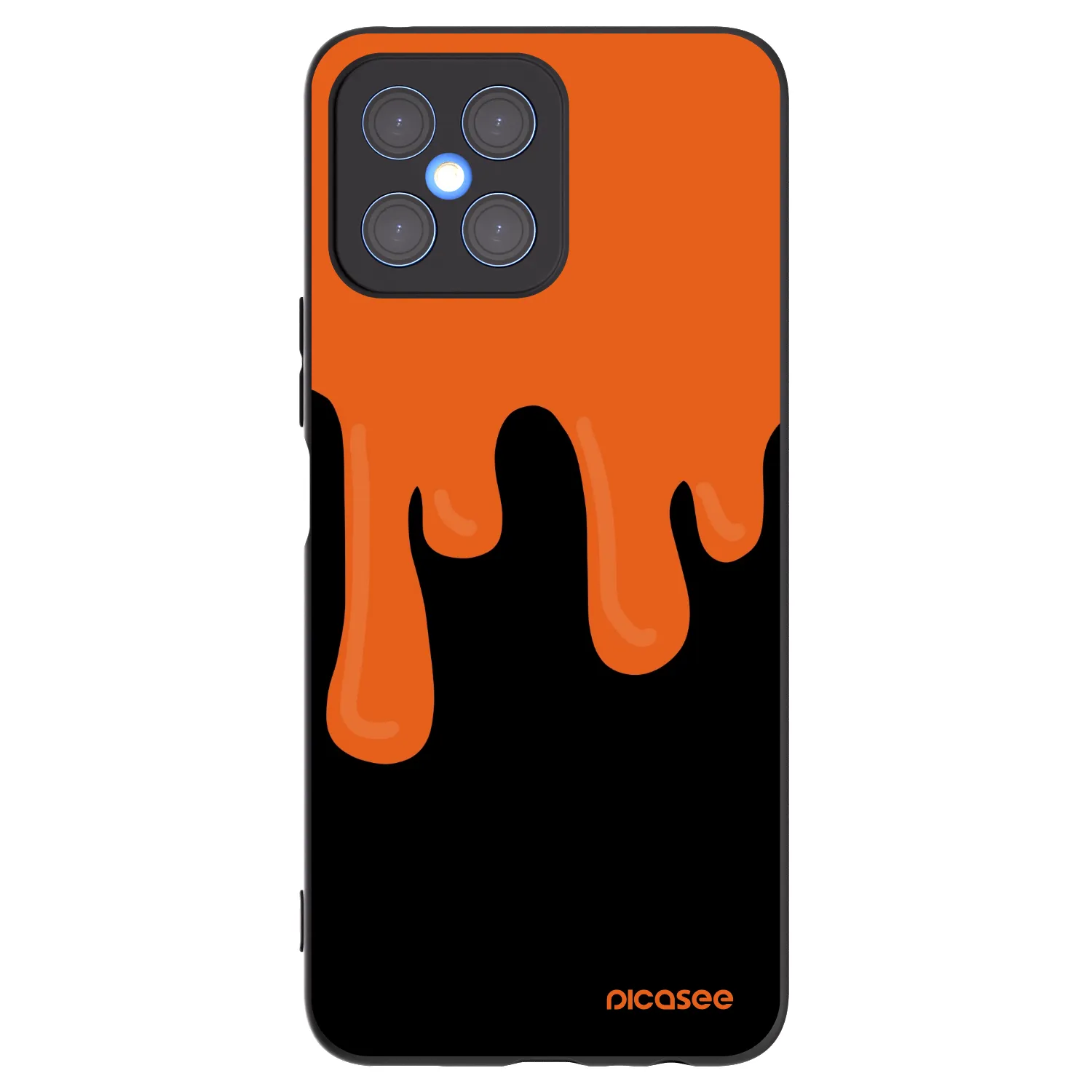 Picasee crna silikonska maskica za Honor X8 4G - Orange spooky