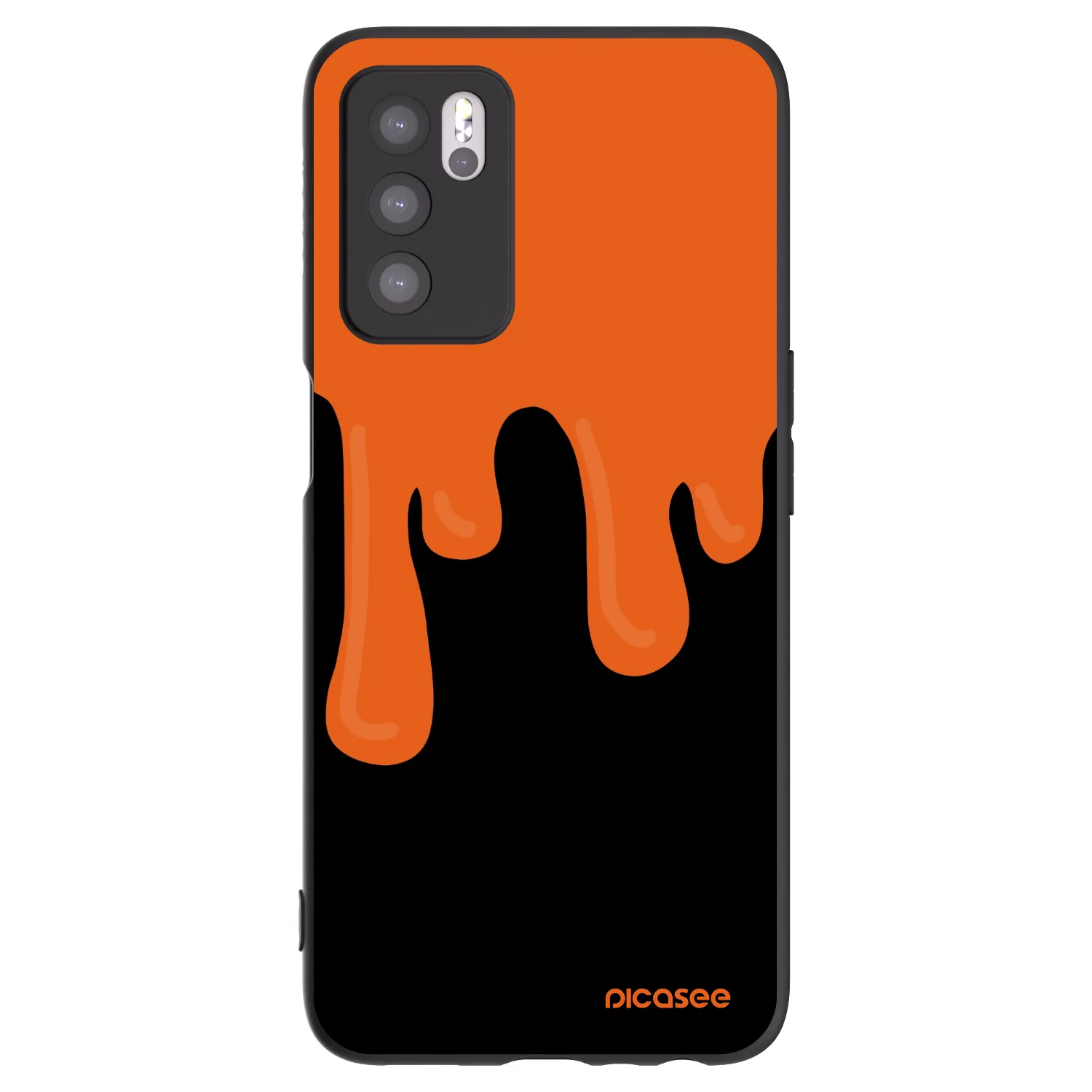 Picasee crna silikonska maskica za OPPO A16 - Orange spooky