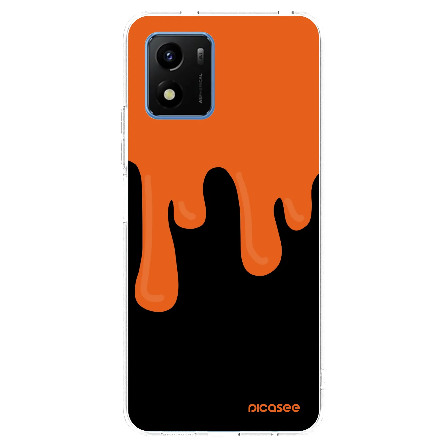 Picasee silikonska prozirna maskica za Vivo Y01 - Orange spooky