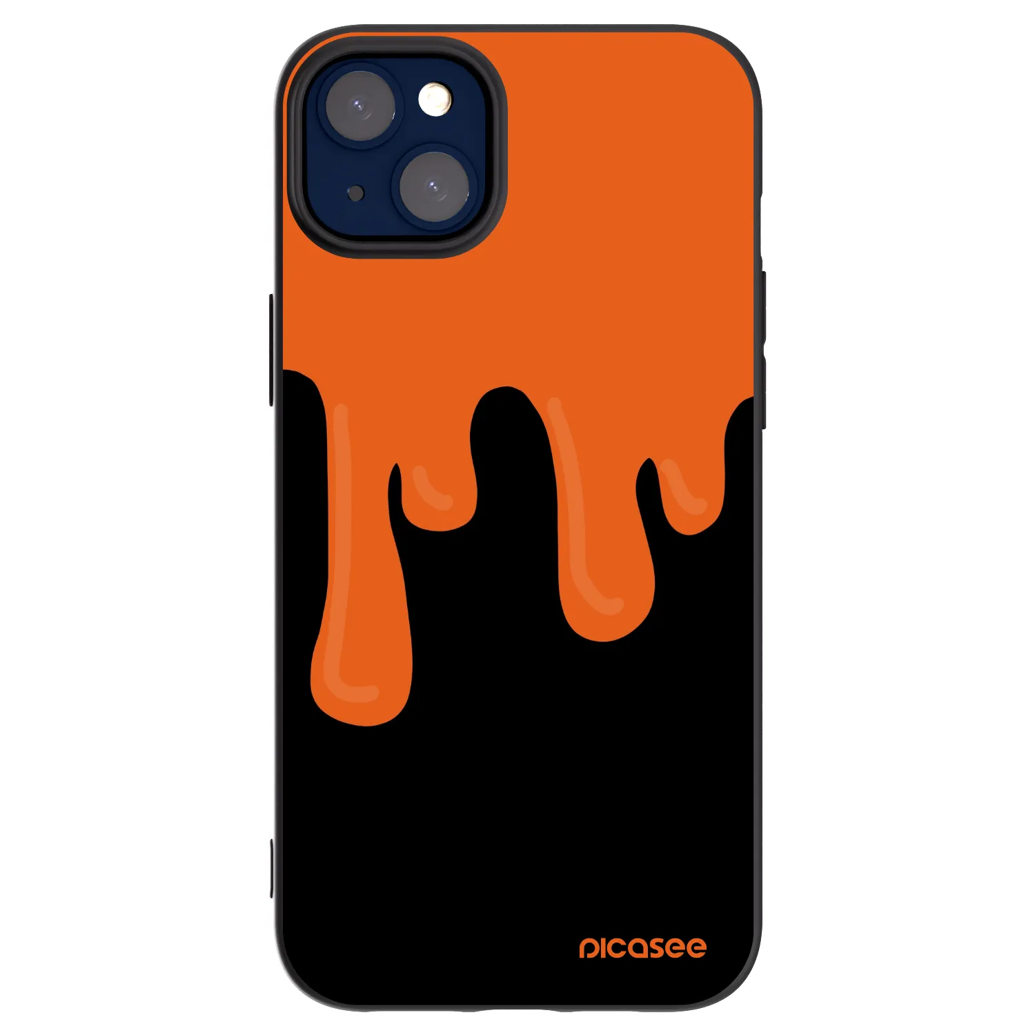 Picasee crna silikonska maskica za Apple iPhone 14 Plus - Orange spooky