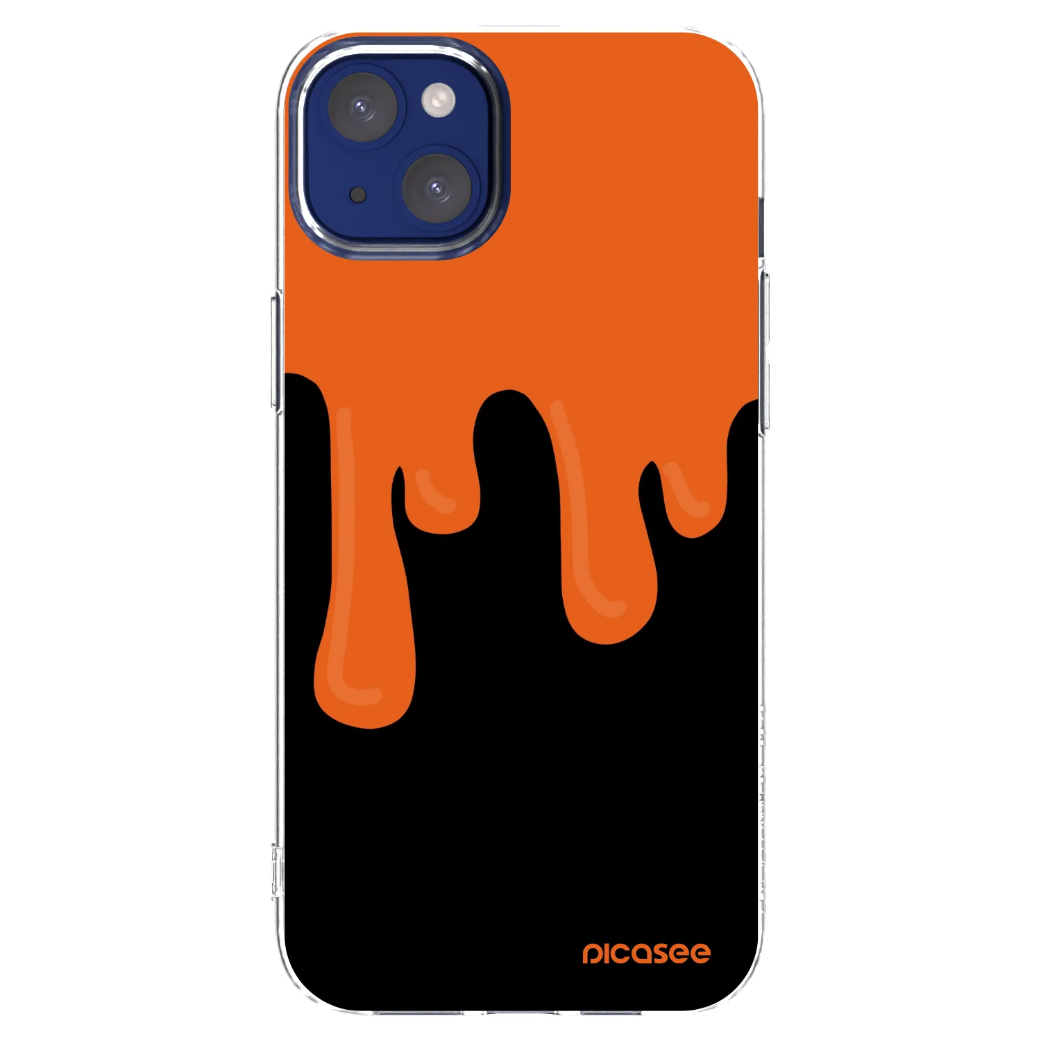 Picasee silikonska prozirna maskica za Apple iPhone 14 Plus - Orange spooky