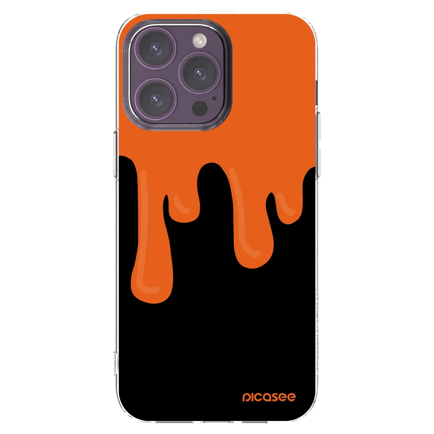 Picasee silikonska prozirna maskica za Apple iPhone 14 Pro Max - Orange spooky