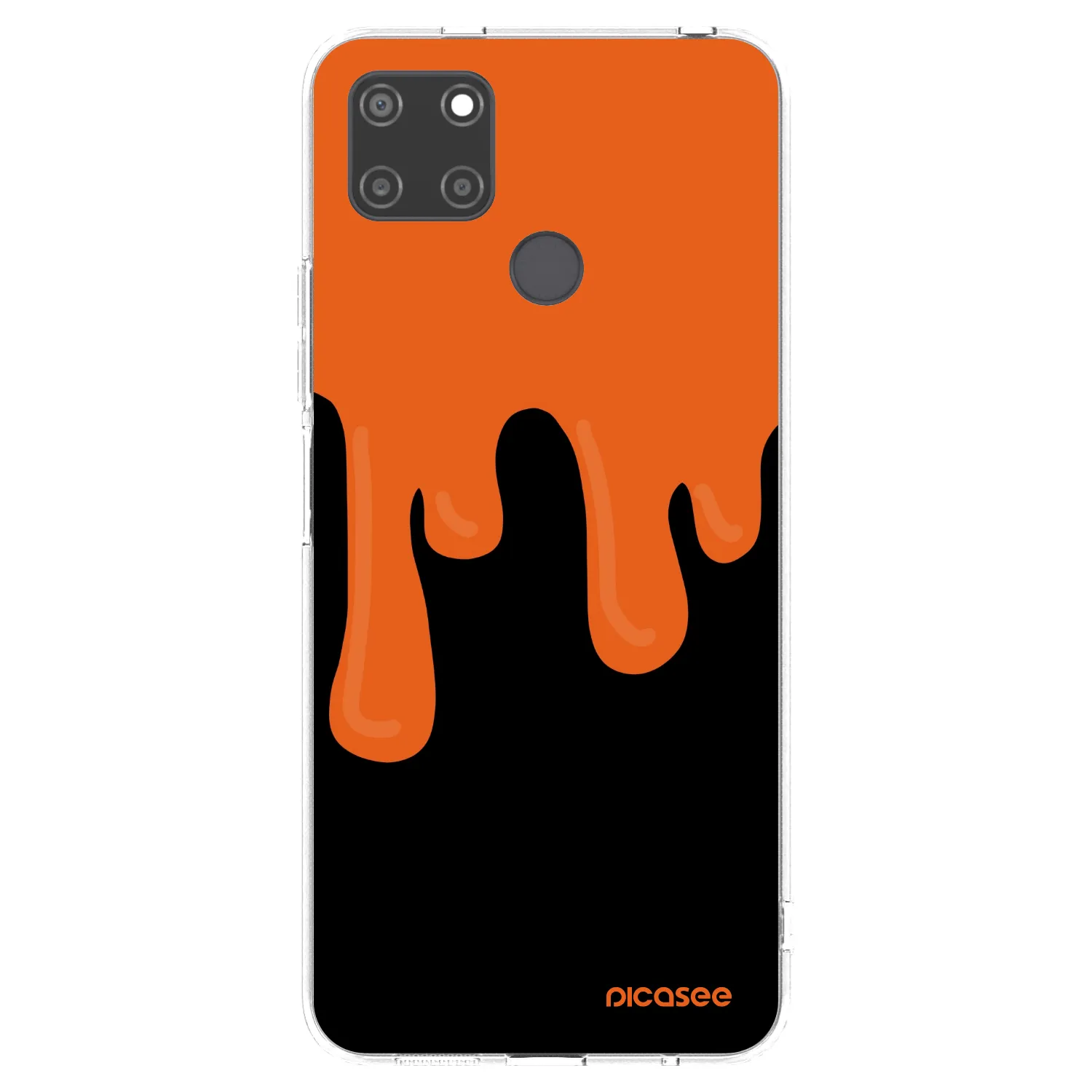 Picasee silikonska prozirna maskica za Realme C21Y - Orange spooky