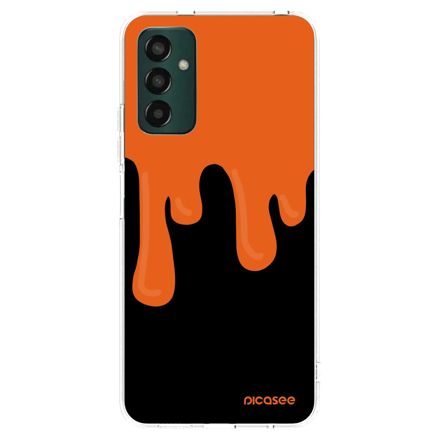 Picasee silikonska prozirna maskica za Samsung Galaxy M13 M135F - Orange spooky