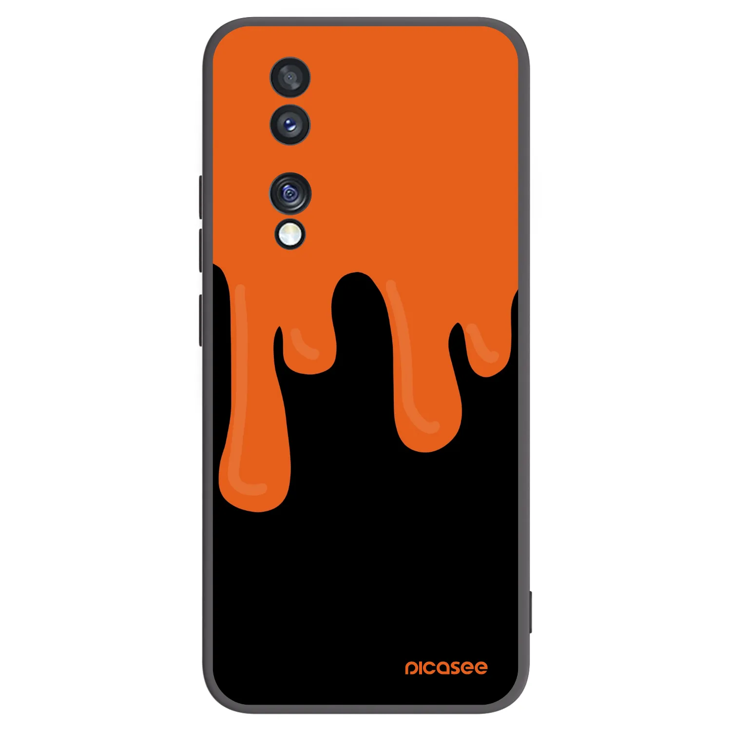 Picasee crna silikonska maskica za Honor 70 - Orange spooky