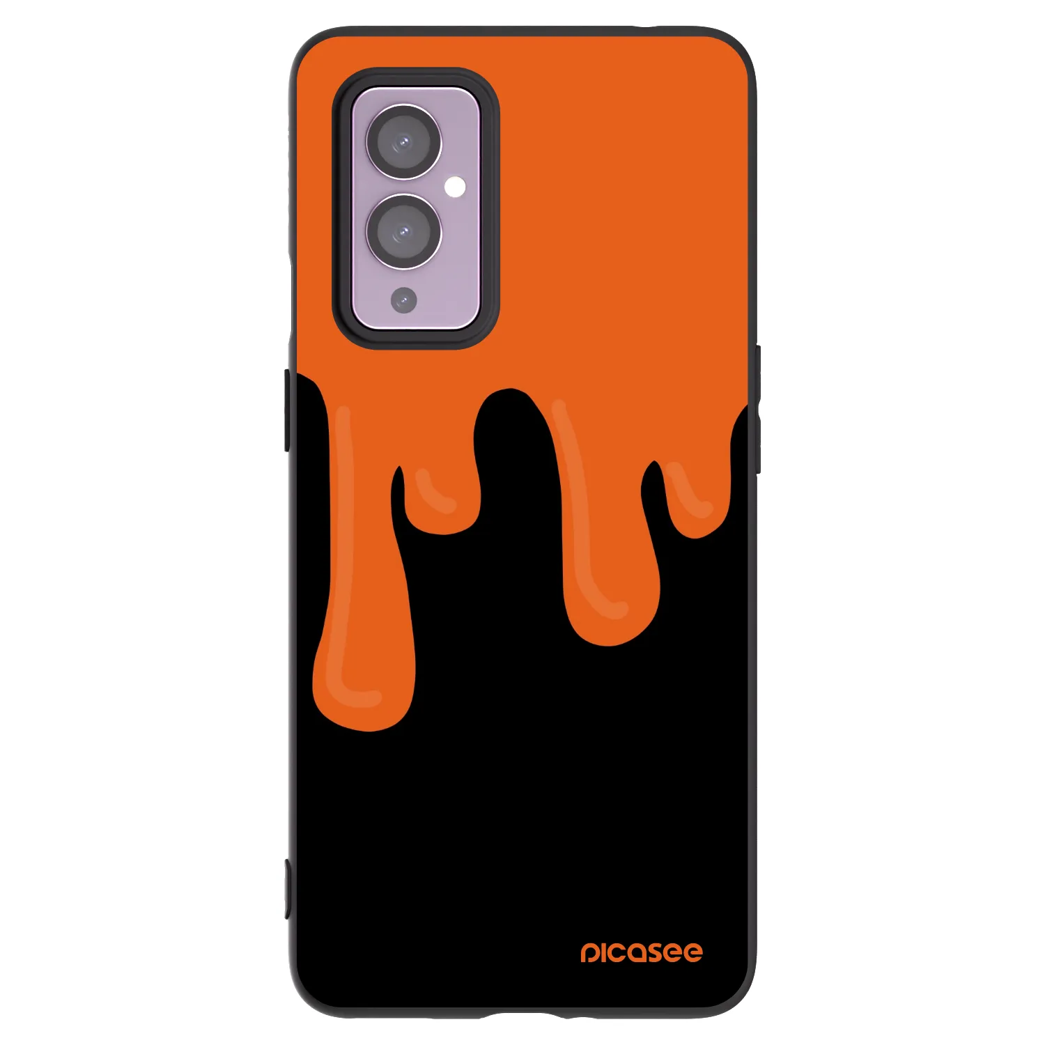 Picasee crna silikonska maskica za OnePlus 9 - Orange spooky