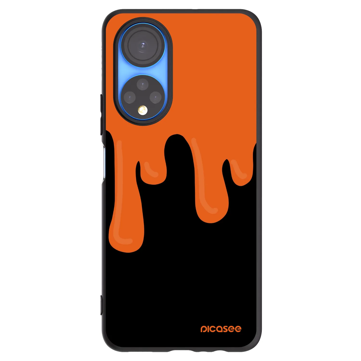 Picasee crna silikonska maskica za Honor X7 - Orange spooky