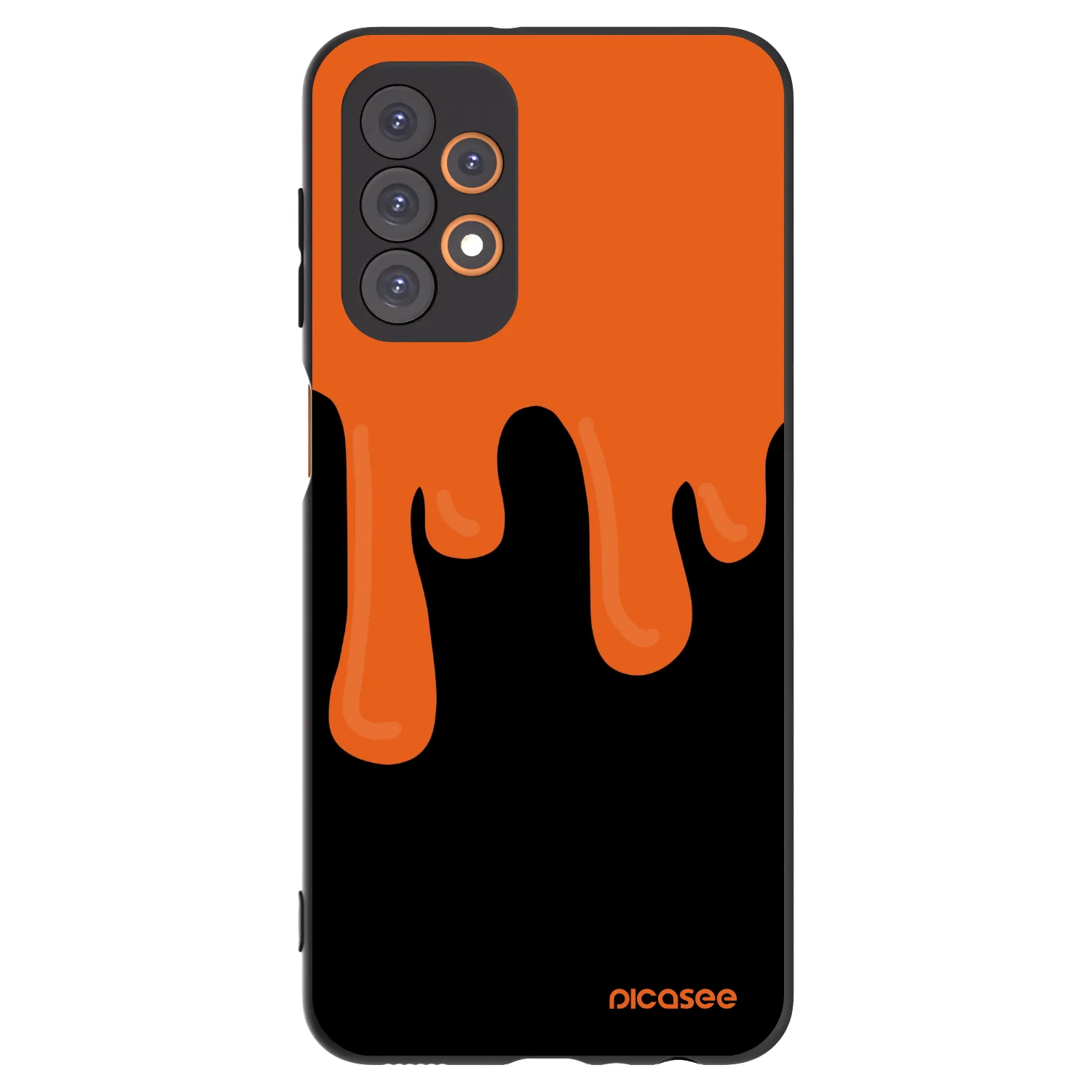 Picasee crna silikonska maskica za Samsung Galaxy A23 A236B 5G - Orange spooky