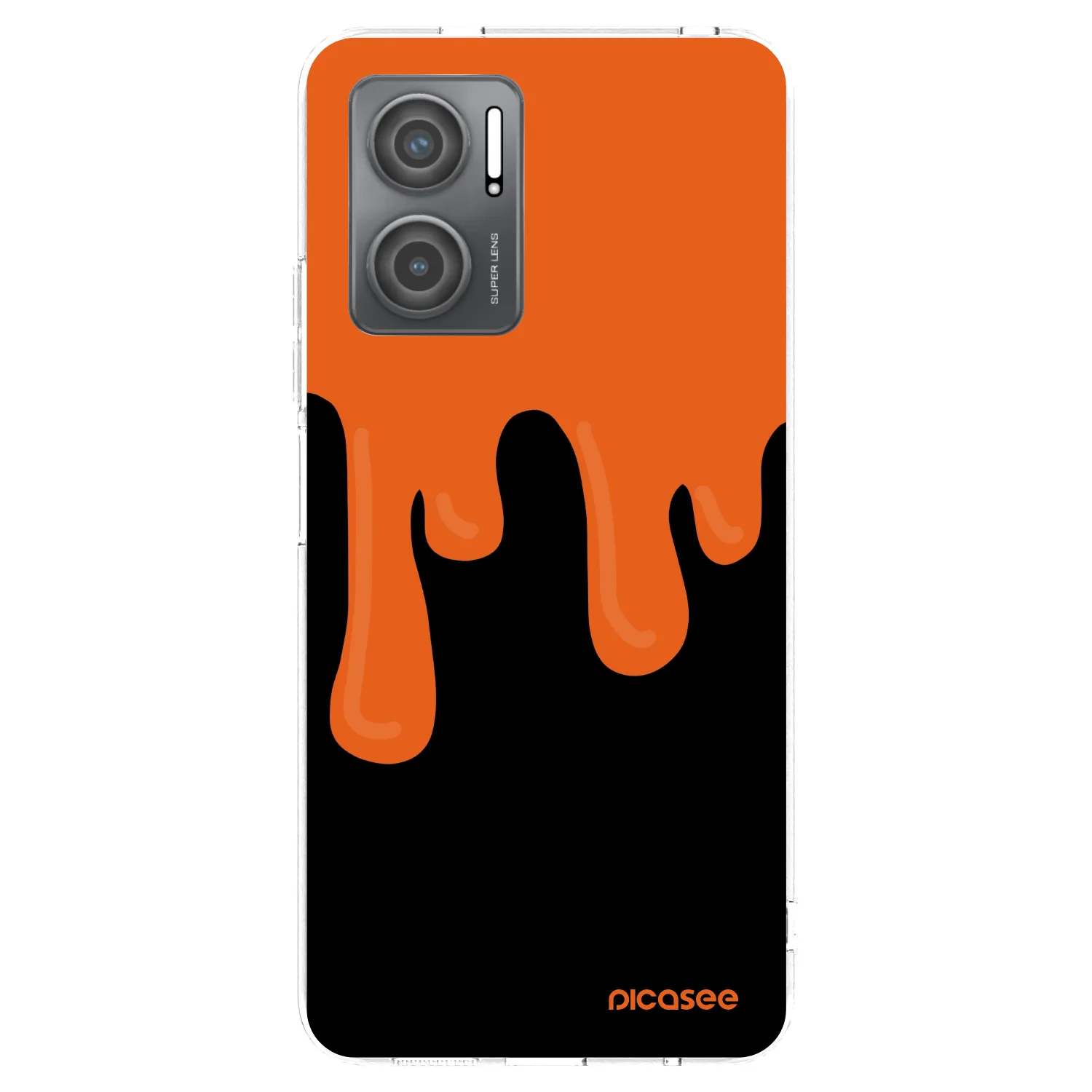 Picasee silikonska prozirna maskica za Xiaomi Redmi 10 5G - Orange spooky