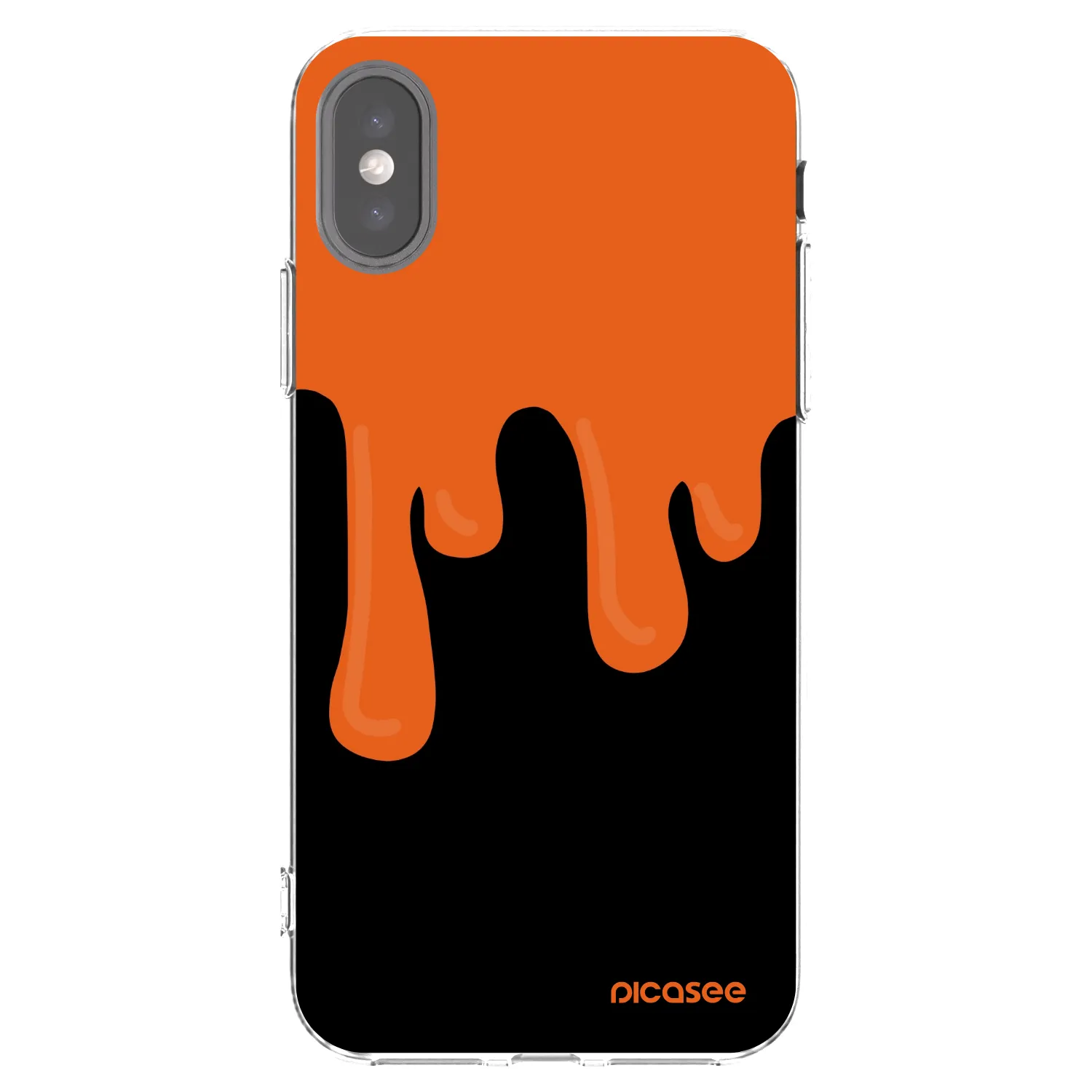 Picasee silikonska prozirna maskica za Apple iPhone X/XS - Orange spooky