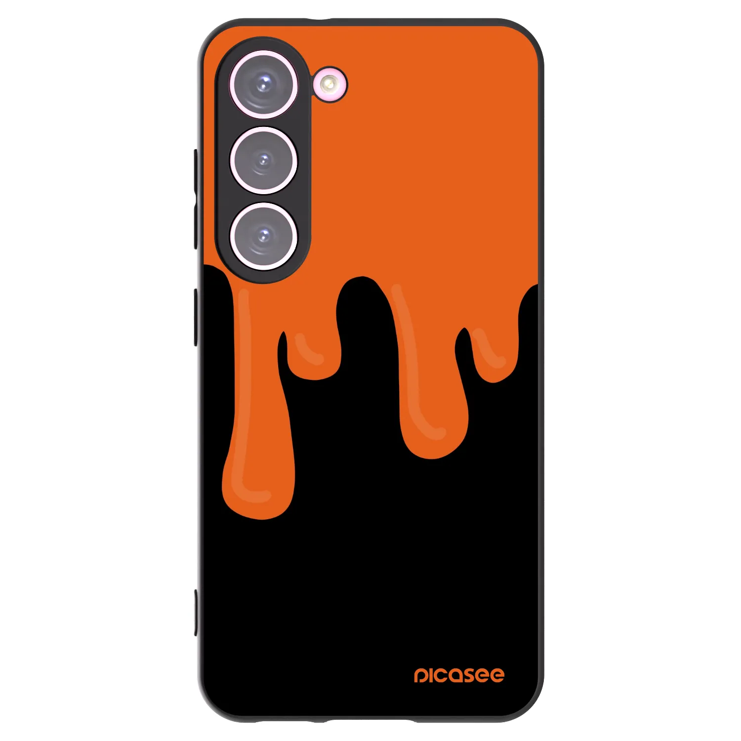 Picasee crna silikonska maskica za Samsung Galaxy S23 5G - Orange spooky