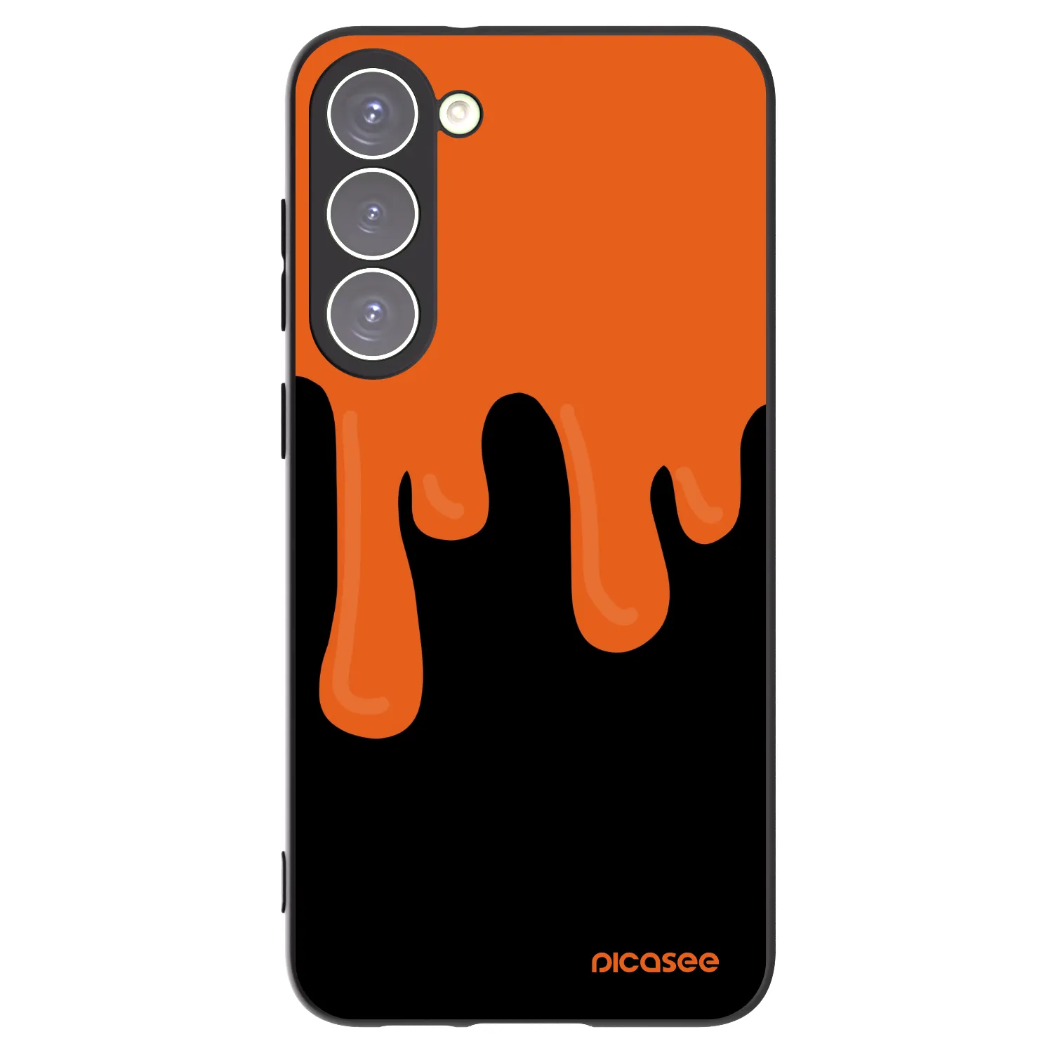 Picasee crna silikonska maskica za Samsung Galaxy S23+ 5G - Orange spooky